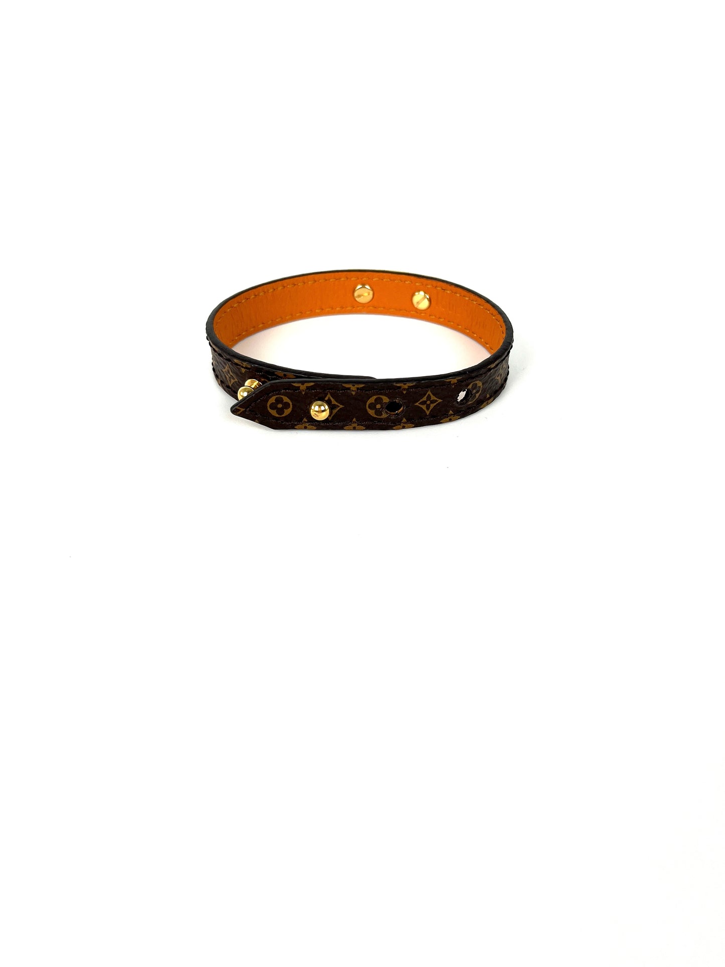 Louis Vuitton Logomania Monogram Canvas Leather Logo Bracelet 17