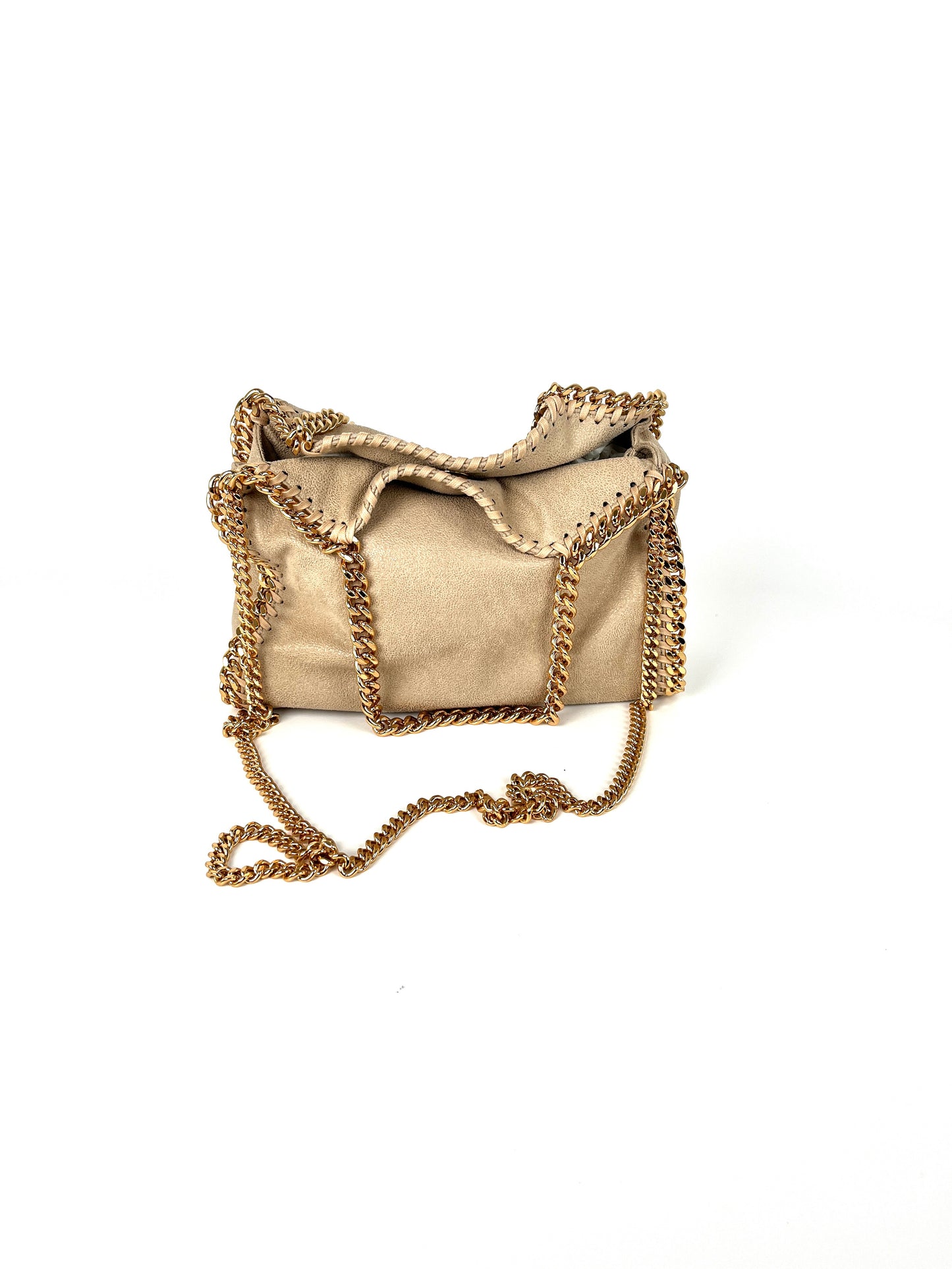 STELLA MCCARTNEY Falabella Mini Beige Gold Hardware Tote Bag