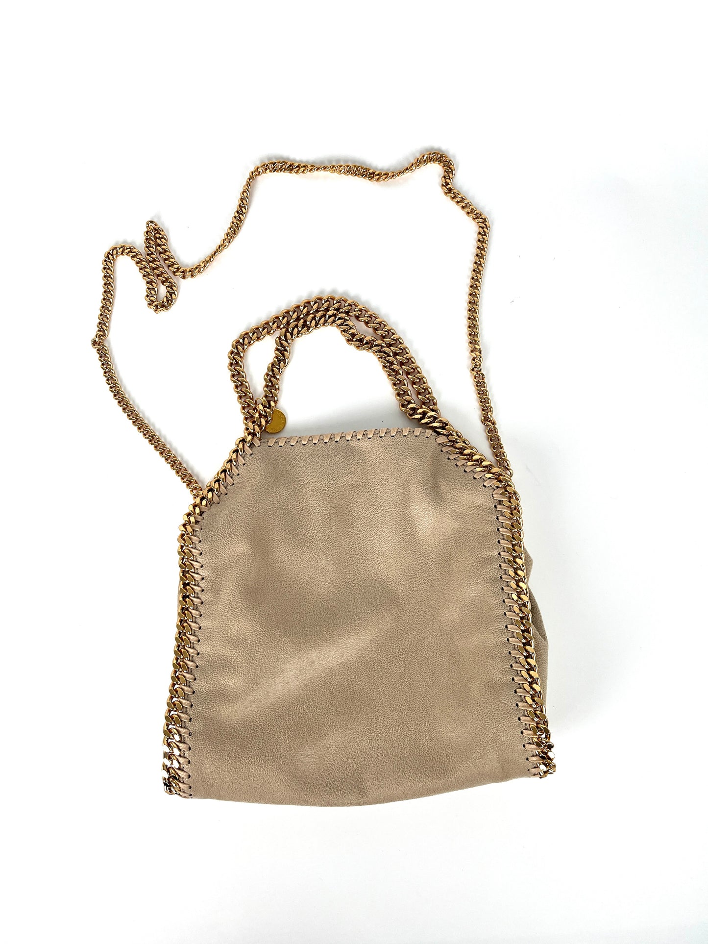 STELLA MCCARTNEY Falabella Mini Beige Gold Hardware Tote Bag