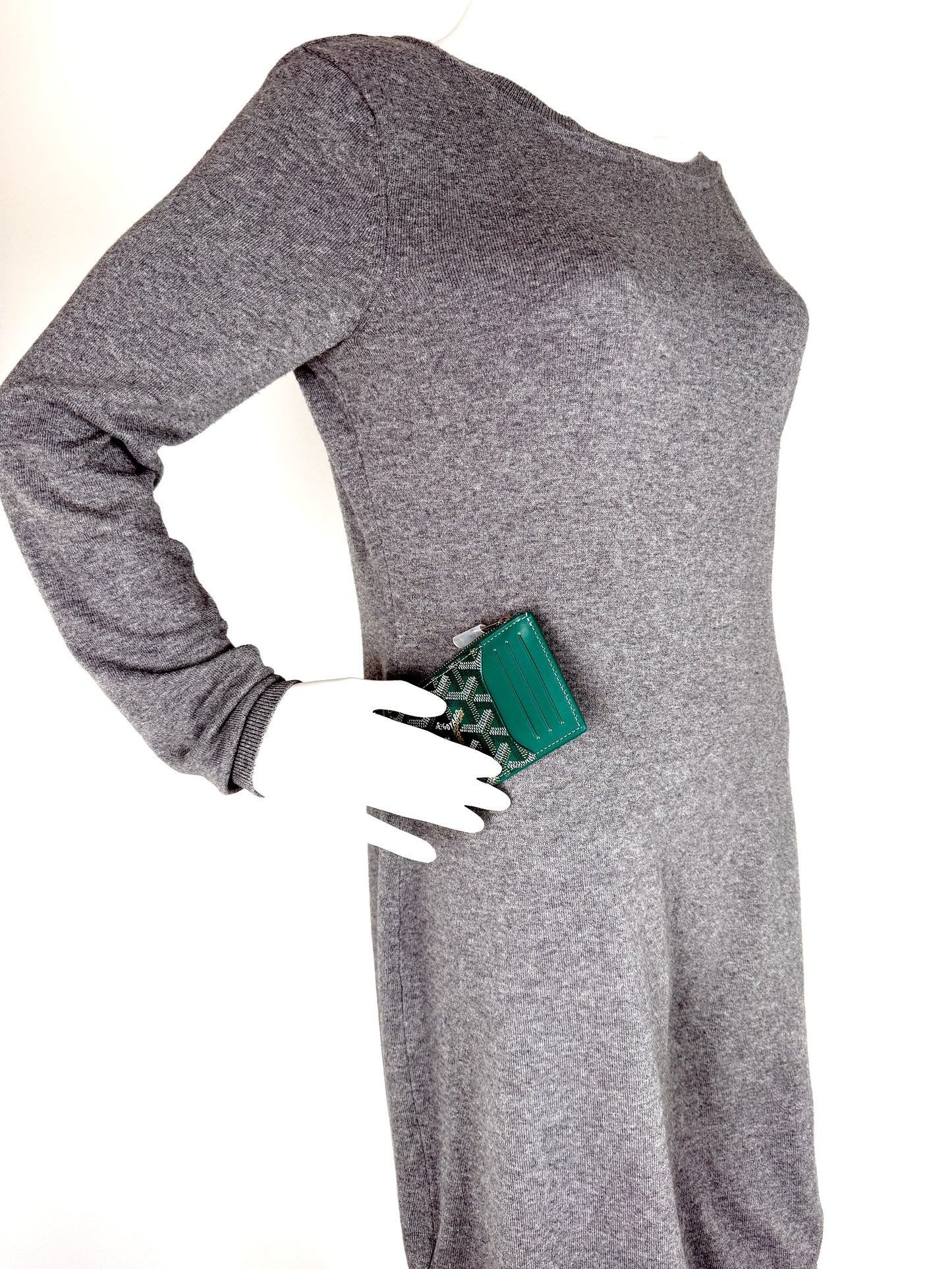 GOYARD Goyardine Bourbon Green Zipped Card Holder New