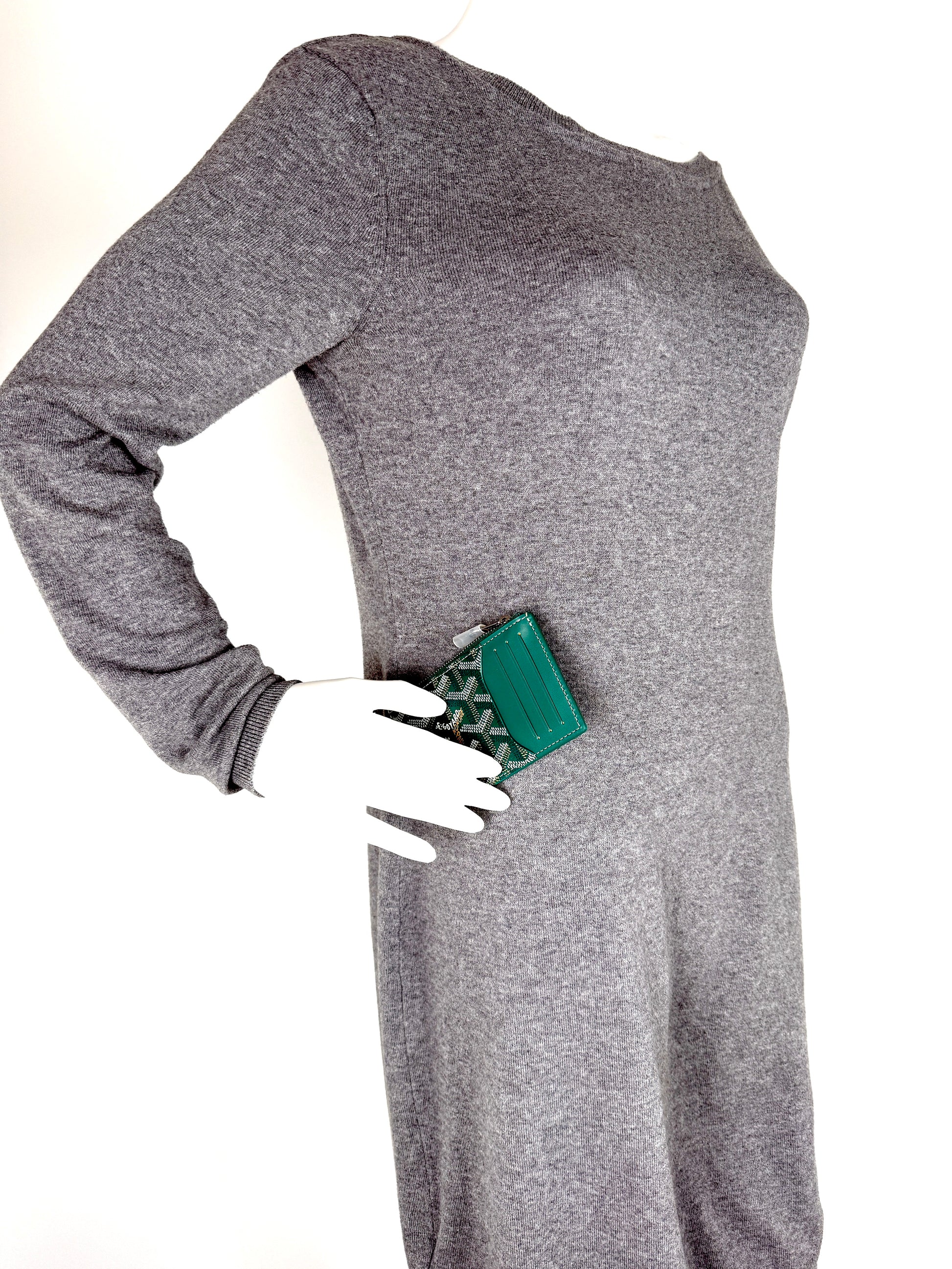 GOYARD Goyardine Bourbon Green Zipped Card Holder New