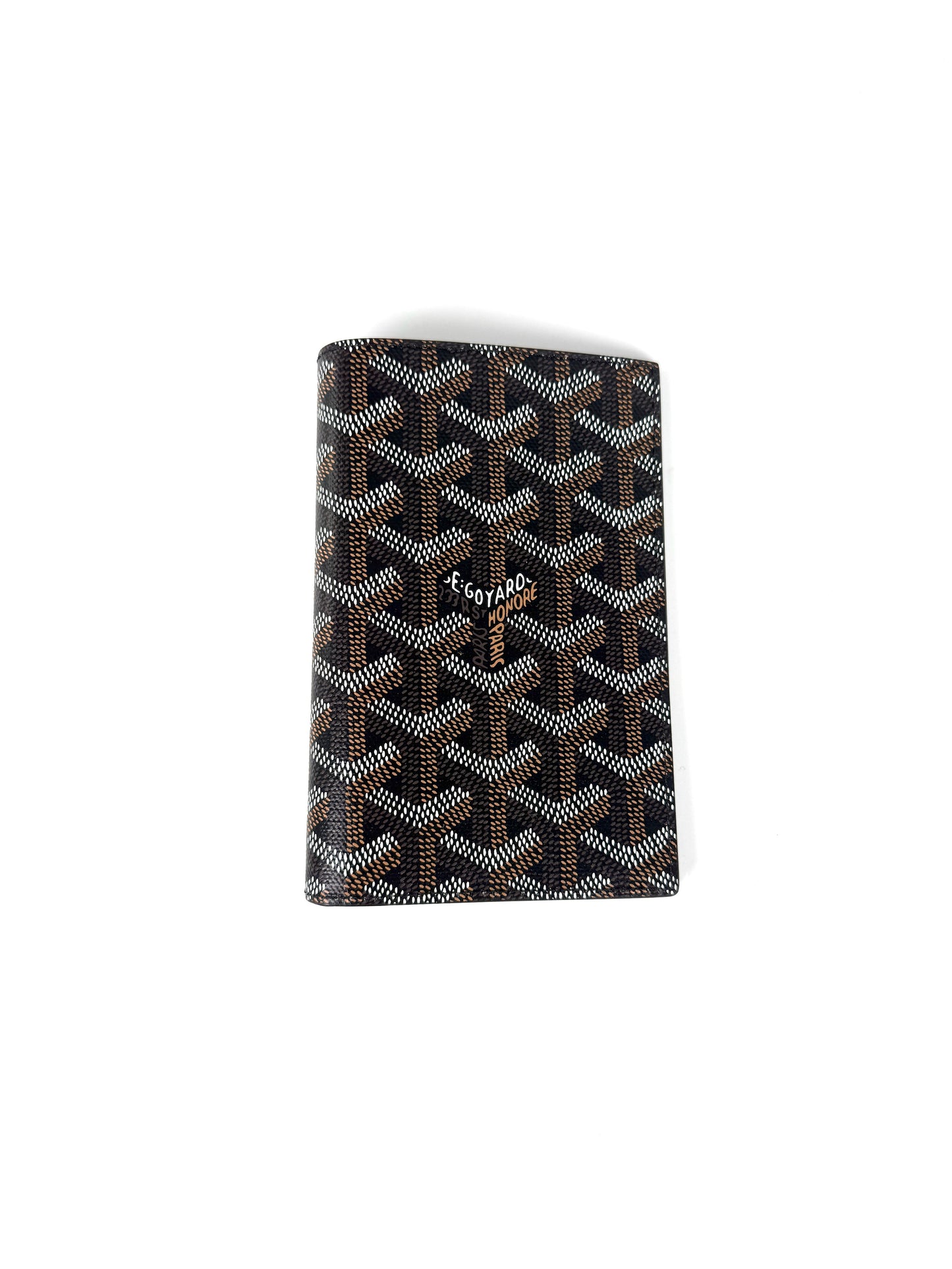 GOYARD Goyardine Grenelle Black Passport Case Cover Card Holder New