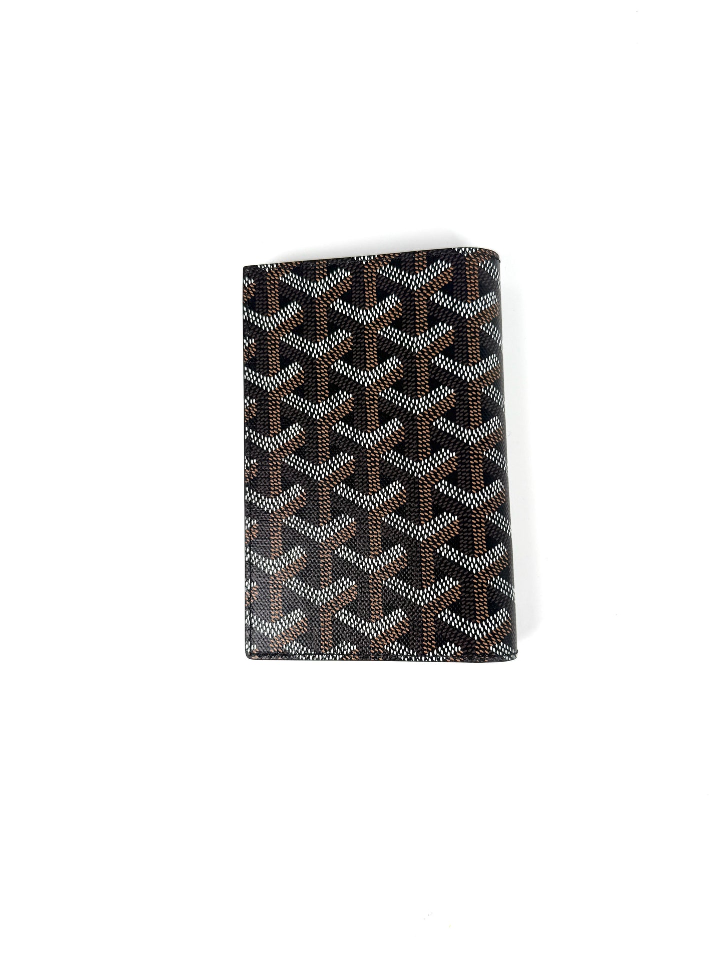 GOYARD Goyardine Grenelle Black Passport Case Cover Card Holder New