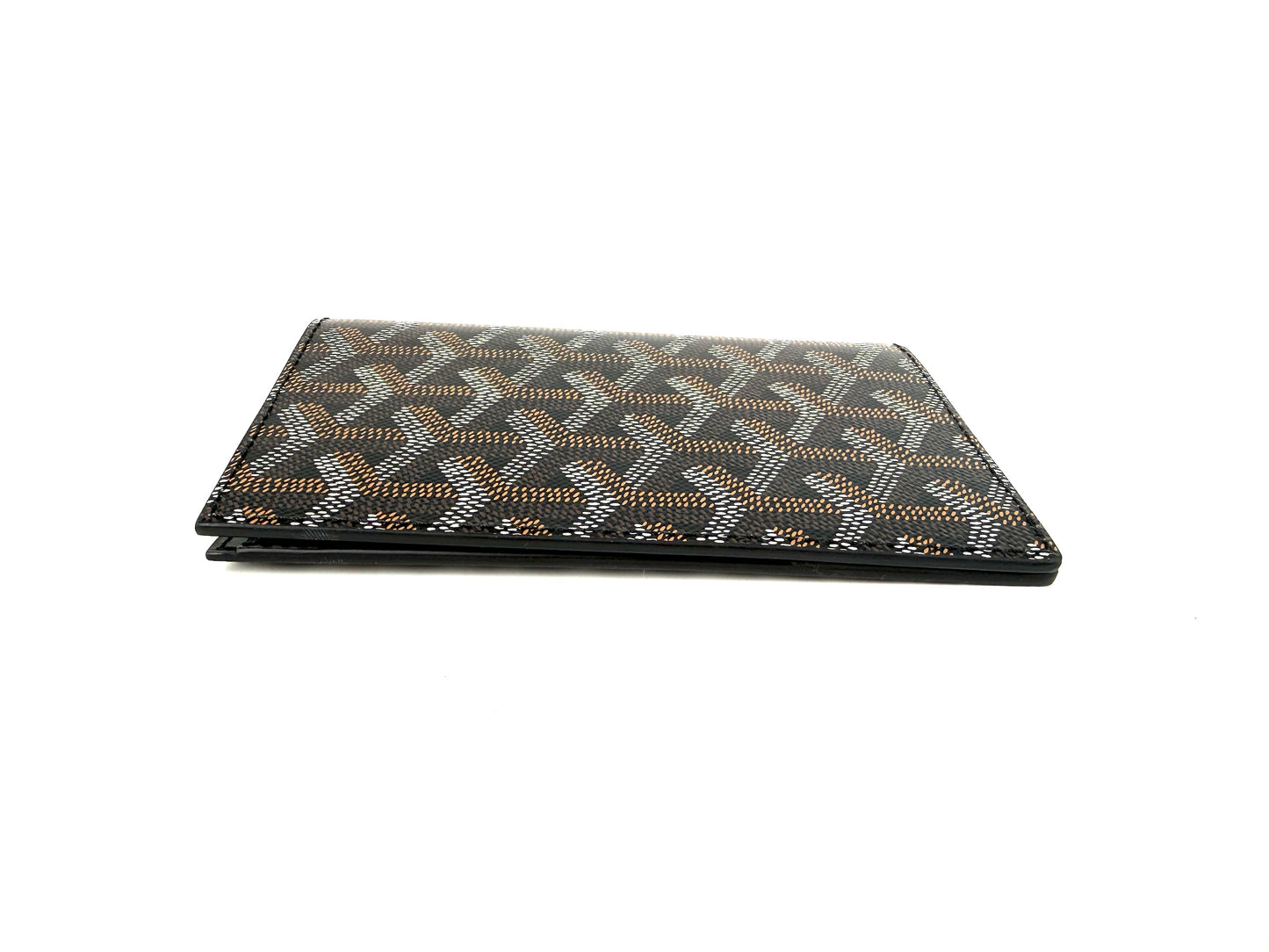 GOYARD Goyardine Grenelle Black Passport Case Cover Card Holder New