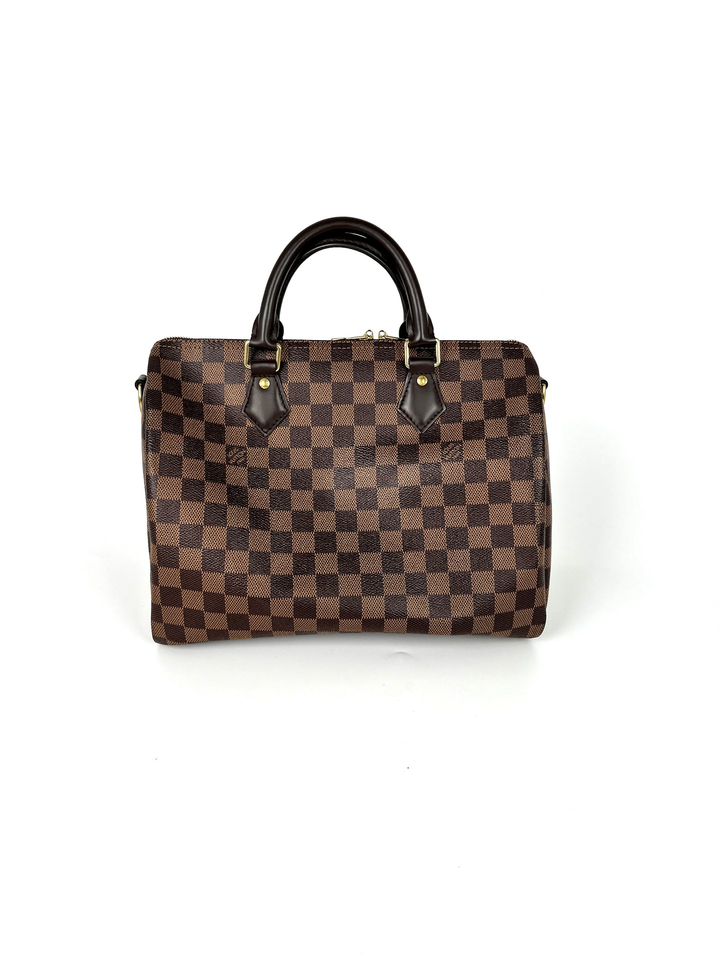 LOUIS VUITTON Speedy Bandouliere 30 Damier Ebene Brown Satchel Crossbody Bag