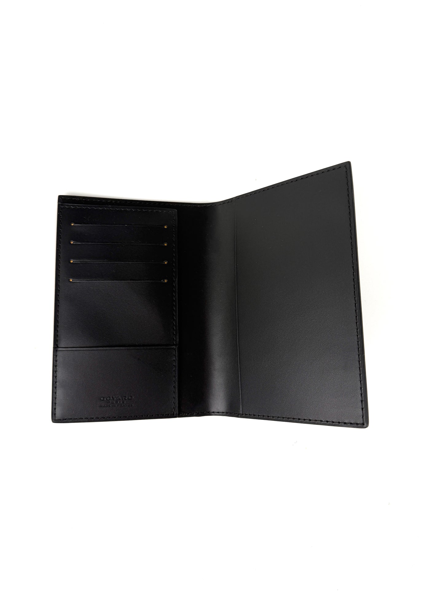 GOYARD Goyardine Grenelle Black Passport Case Cover Card Holder New