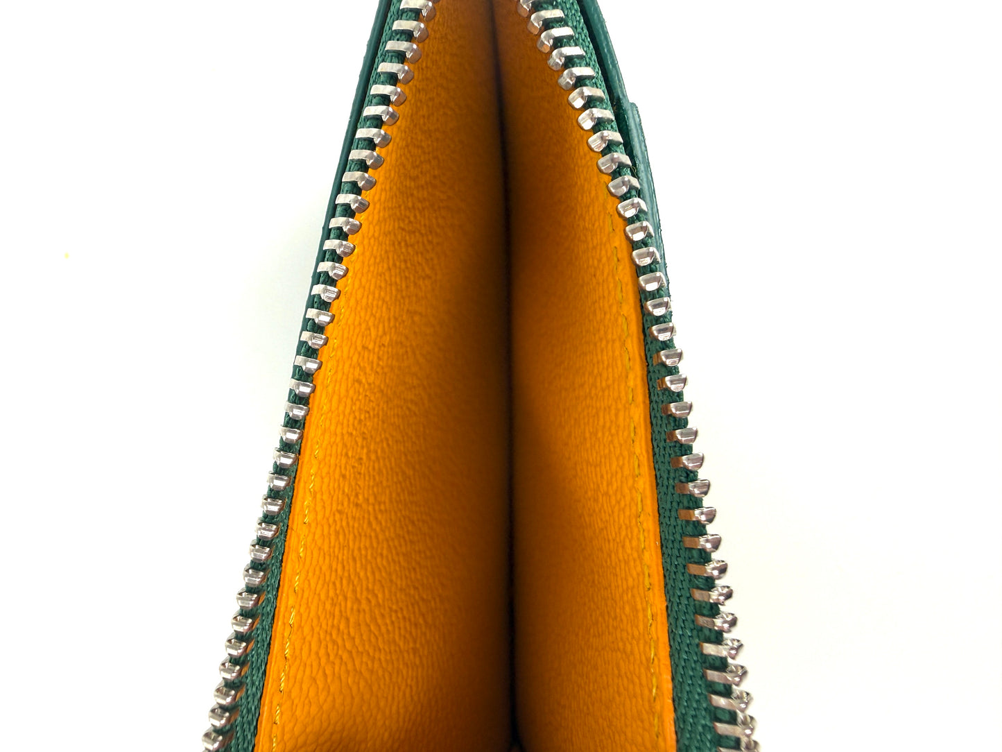 GOYARD Goyardine Bourbon Green Zipped Card Holder New