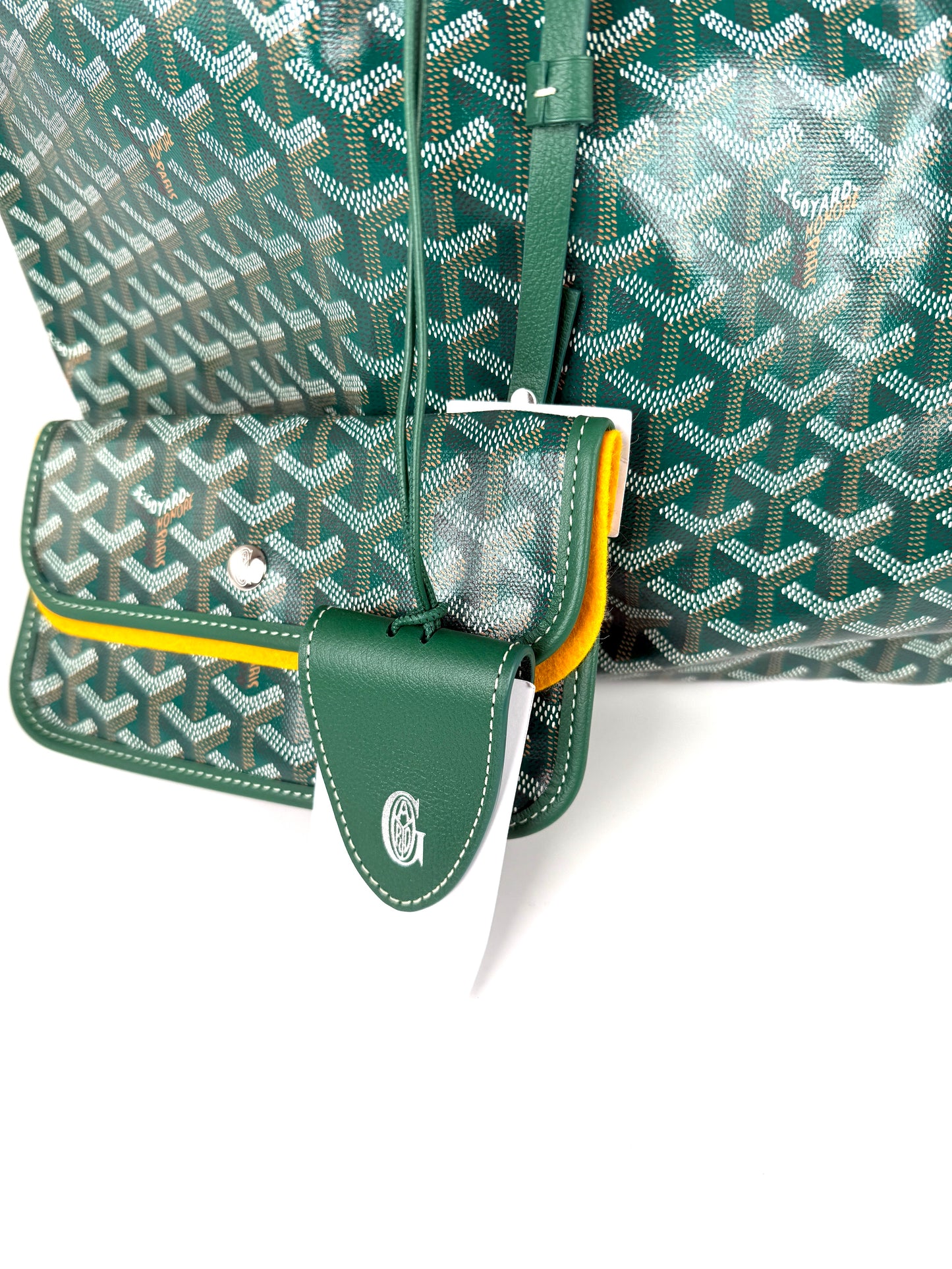 GOYARD Goyardine Saint Louis GM Green Tote Bag with Pouch New
