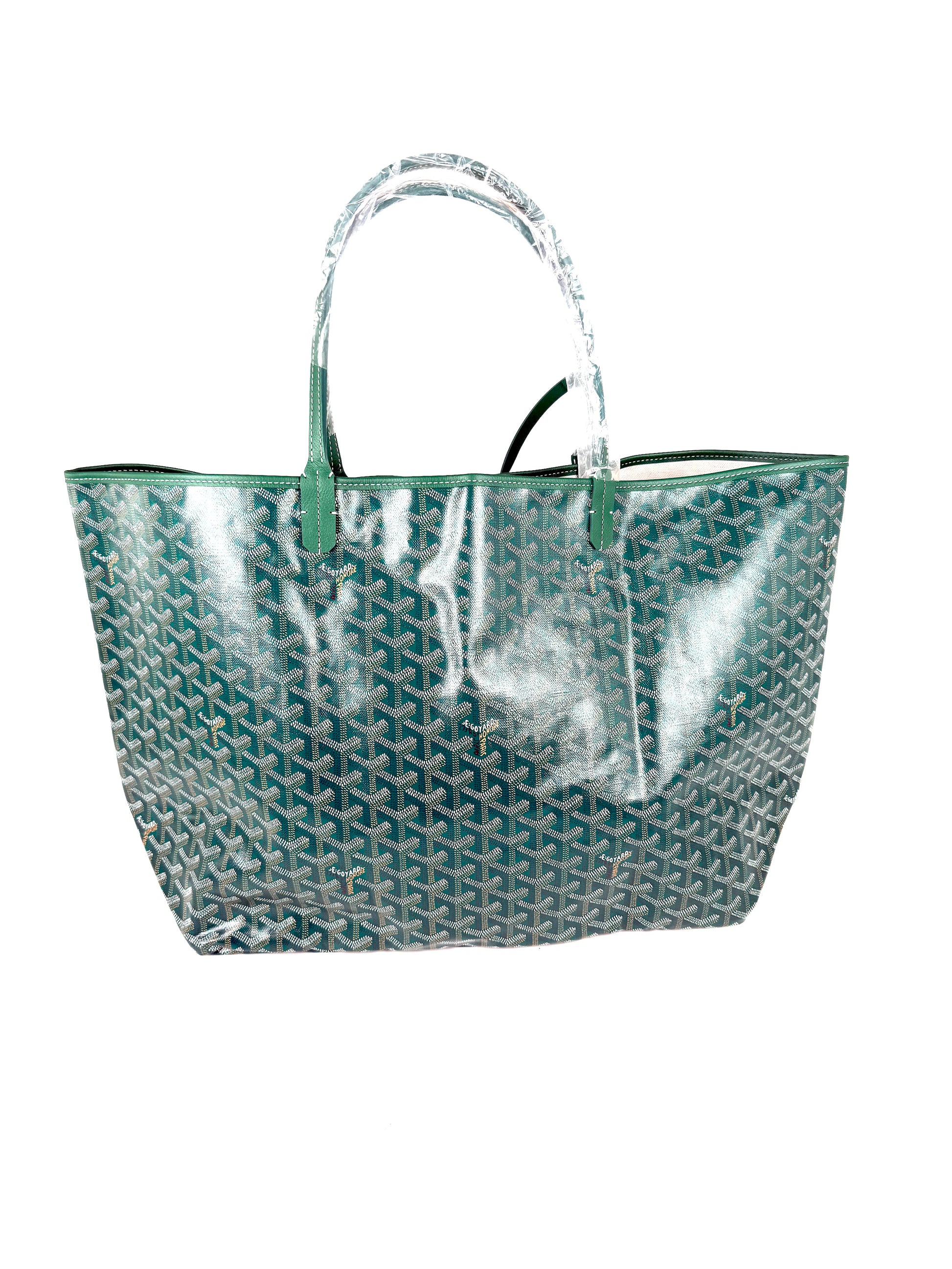 GOYARD Goyardine Saint Louis GM Green Tote Bag with Pouch New