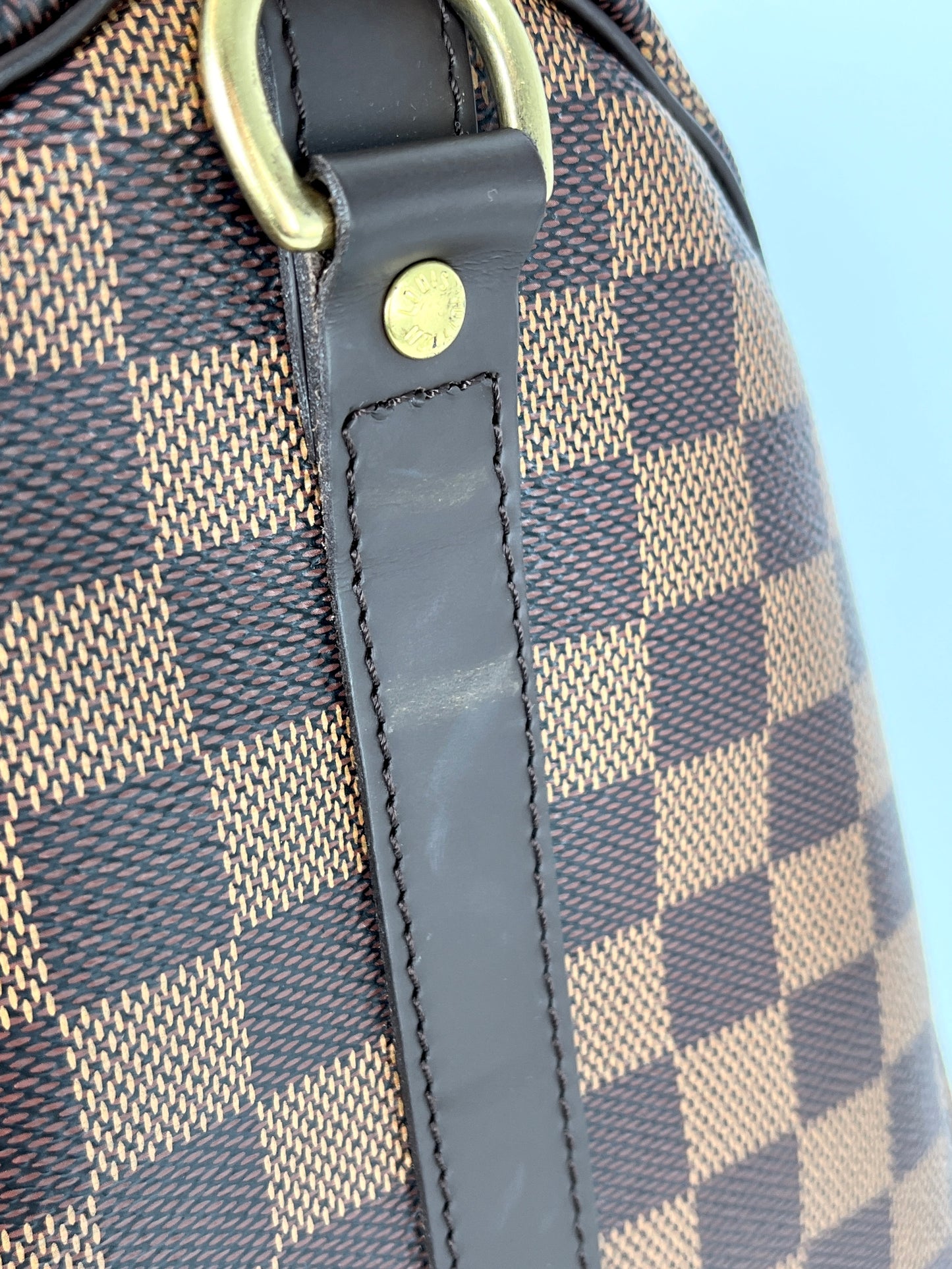 LOUIS VUITTON Speedy Bandouliere 30 Damier Ebene Brown Satchel Crossbody Bag