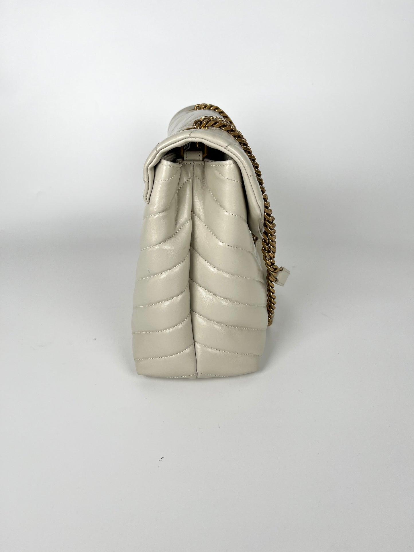 Saint Laurent YSL LouLou Envelope Vintage White Shoulder Quilted Crossbody Bag