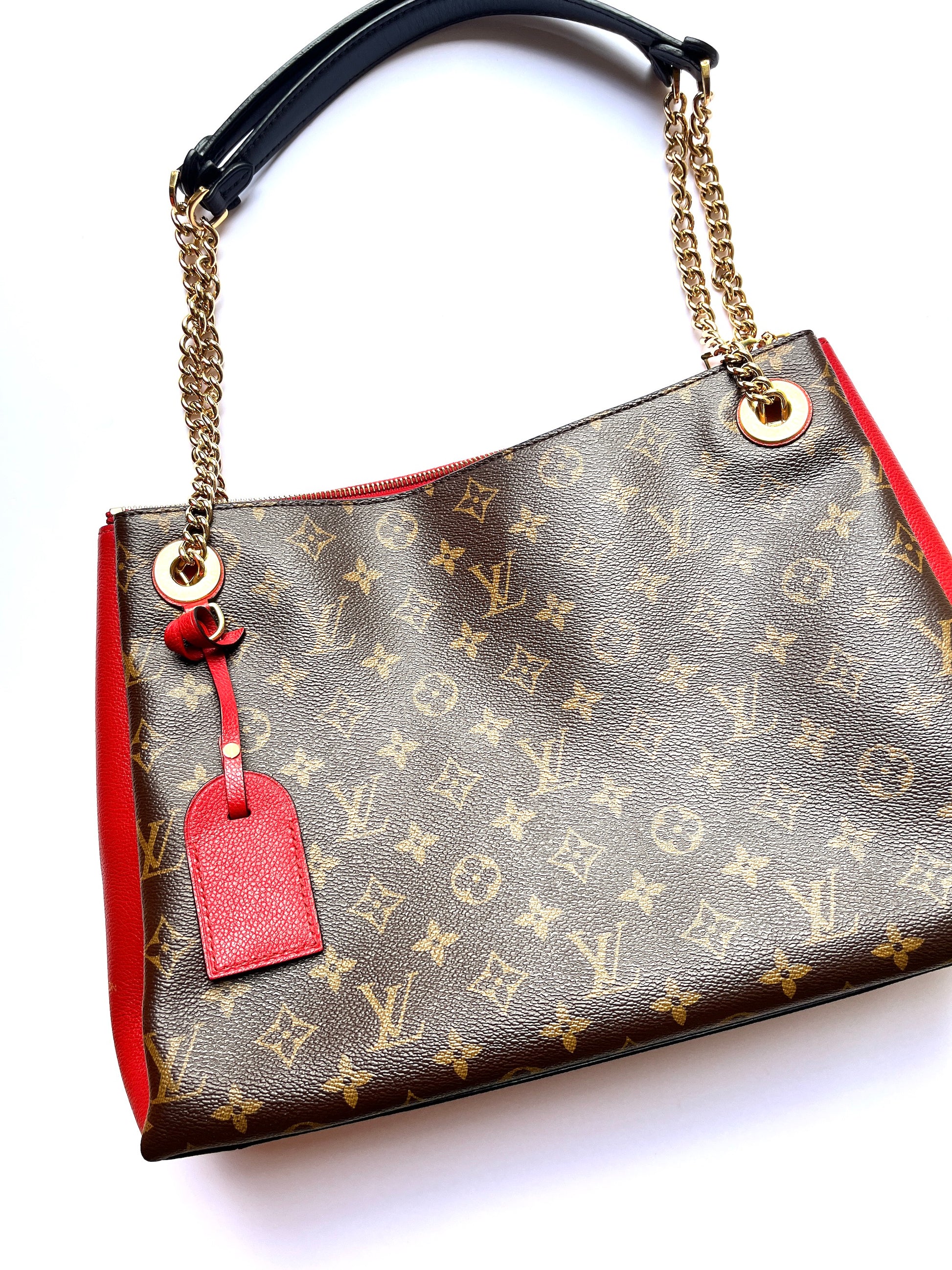 Louis Vuitton Surene MM Monogram Cerise Red Tote Bag