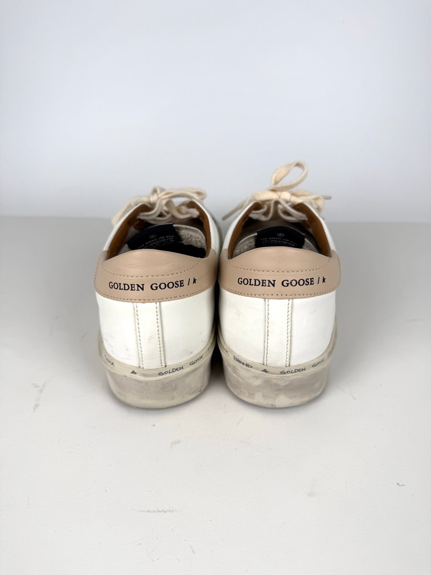 Golden Goose Hi Star White Gold Glitter Star Sneakers 39