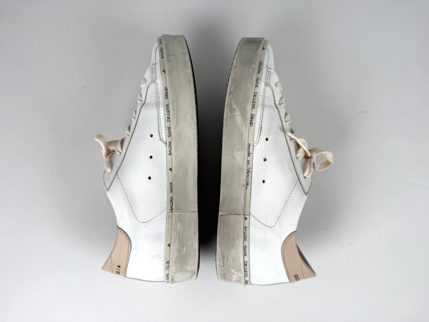 Golden Goose Hi Star White Gold Glitter Star Sneakers 39