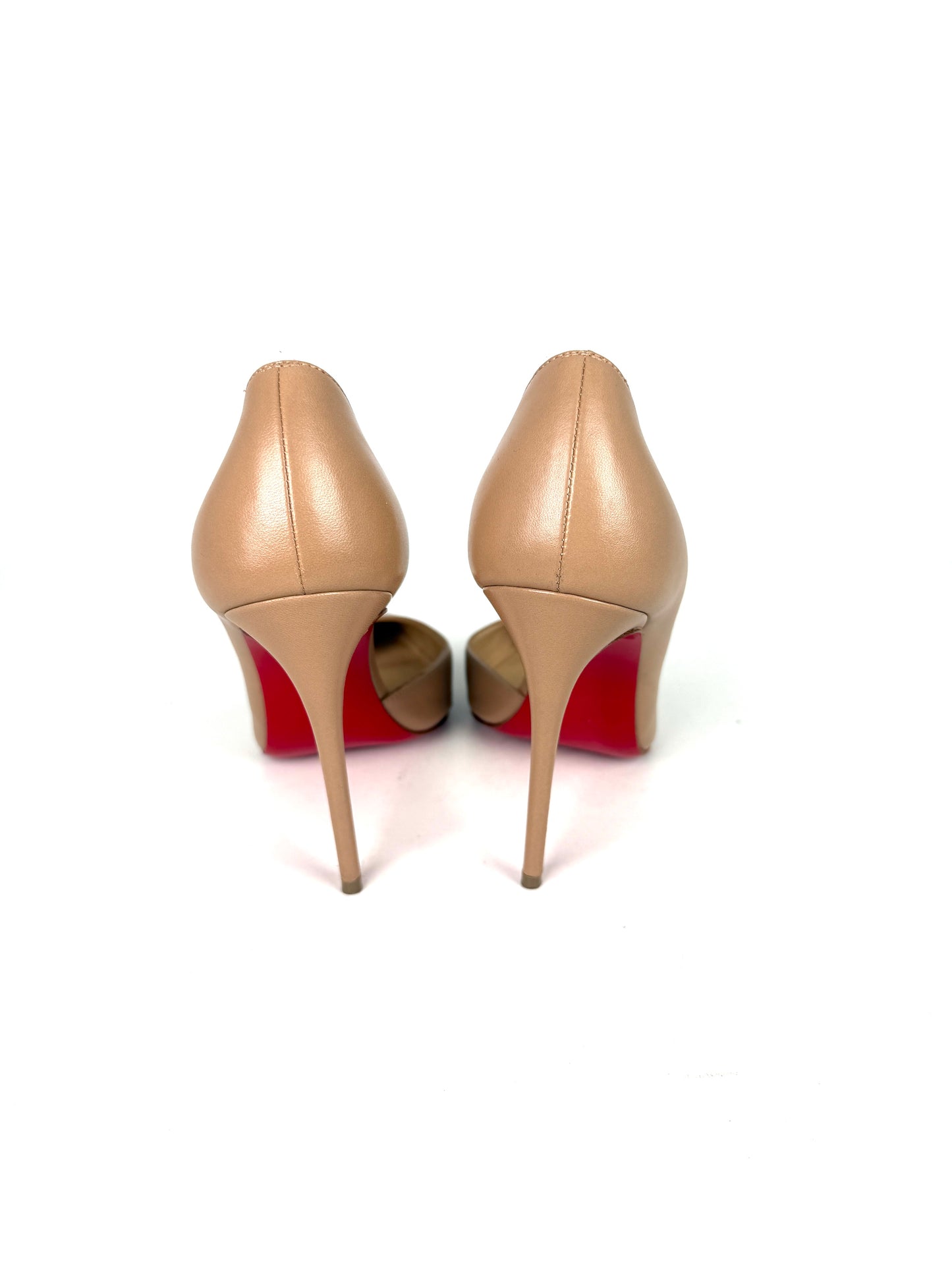 Christian Louboutin Neutral Iriza Nappa D’Orsay Leather Pumps Heels 36 5.5