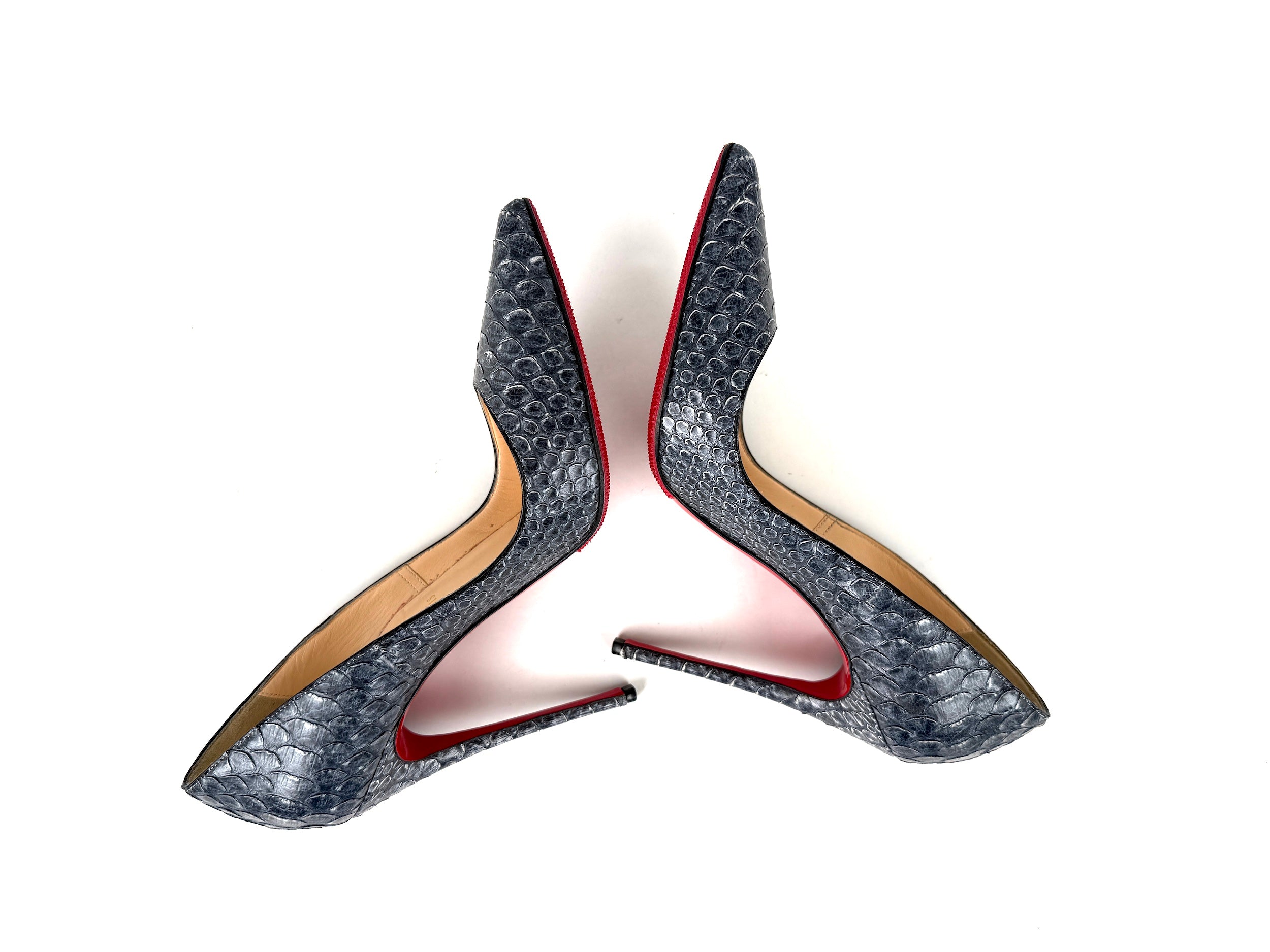 Christian Louboutin ハイヒール ダークグレー Christian Louboutin So Kate 120mm Dark Gray Denim Blue Python