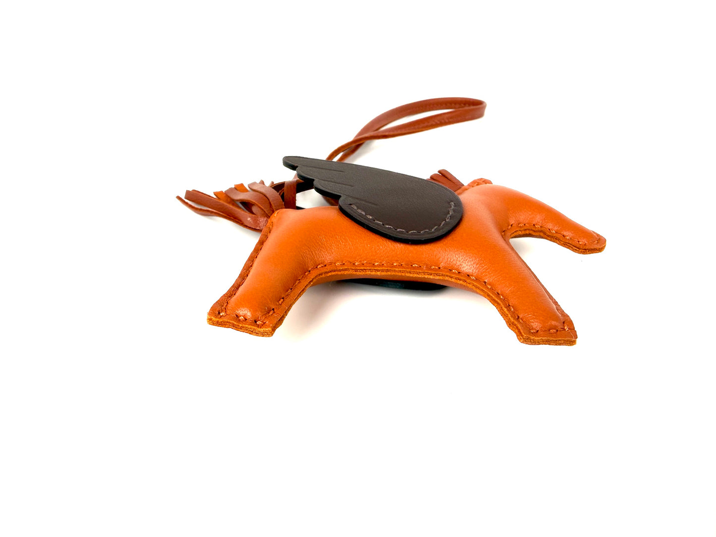 Hermes Pegase Rodeo Bag Charm PM Pain D’Epice, Moka and Sienna Milo Lambskin New