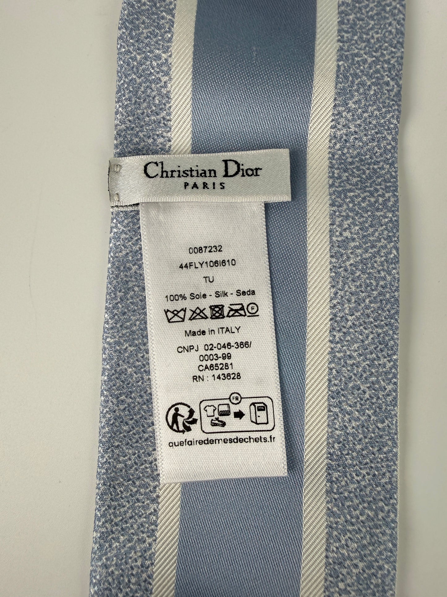 Christian Dior Dioriviera Tiole de Jouy Mitzah Blue Silk Floral Bandeau Scarf
