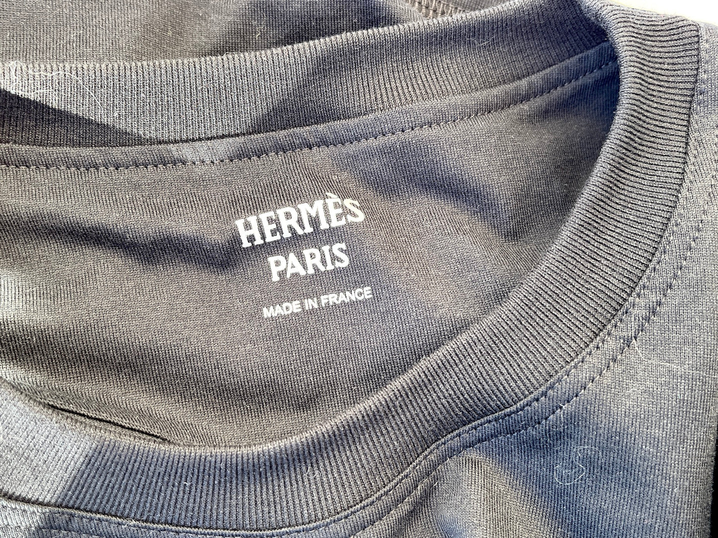 New Hermes Embroidered Pocket Black Cotton T shirt 38 6