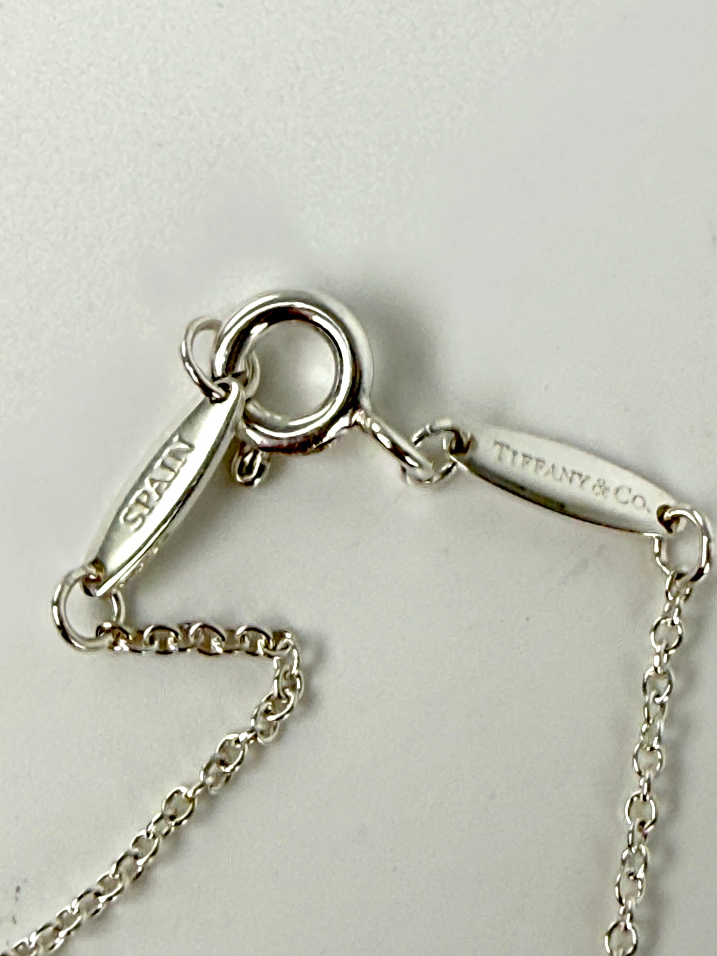 Tiffany & Co Elsa Peretti Open Heart Two Tone Sterling Silver and Gold Pendant Necklace