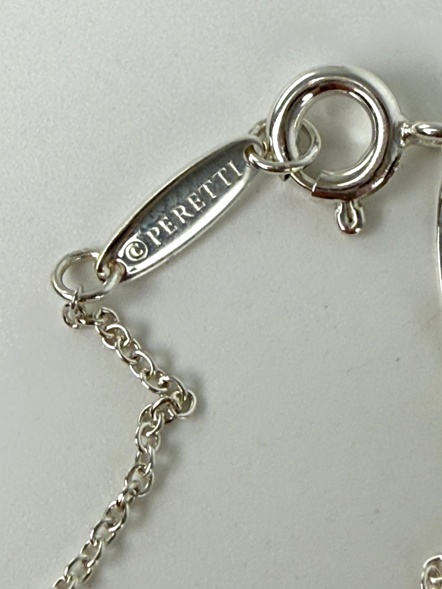 Tiffany & Co Elsa Peretti Open Heart Two Tone Sterling Silver and Gold Pendant Necklace