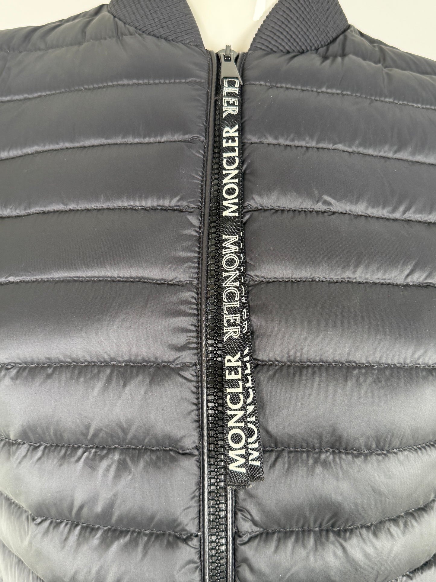MONCLER Black Blenca Longue Saison Nylon Zip Goose Down Jacket 1 Small