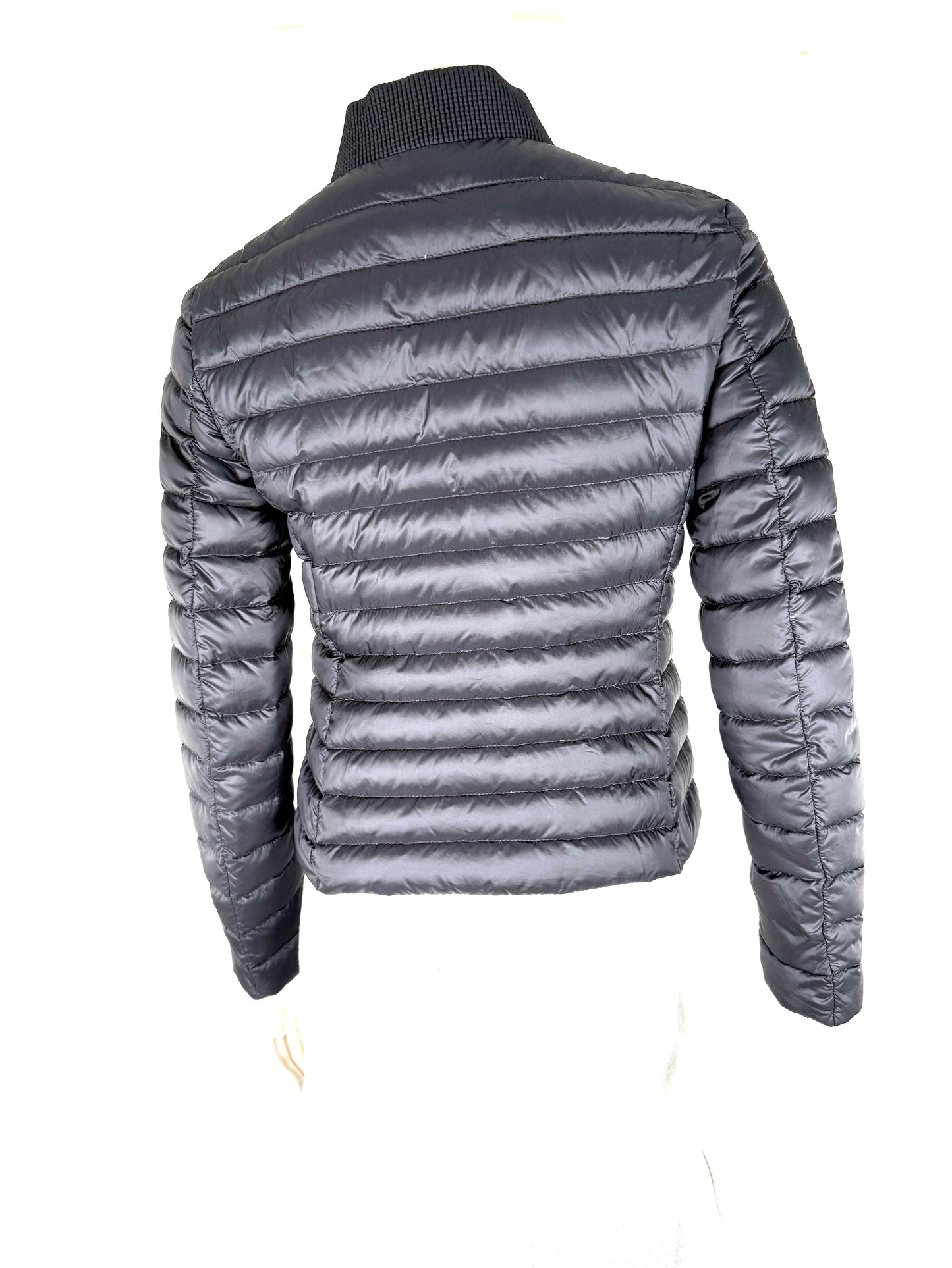 MONCLER Black Blenca Longue Saison Nylon Zip Goose Down Jacket 1 Small