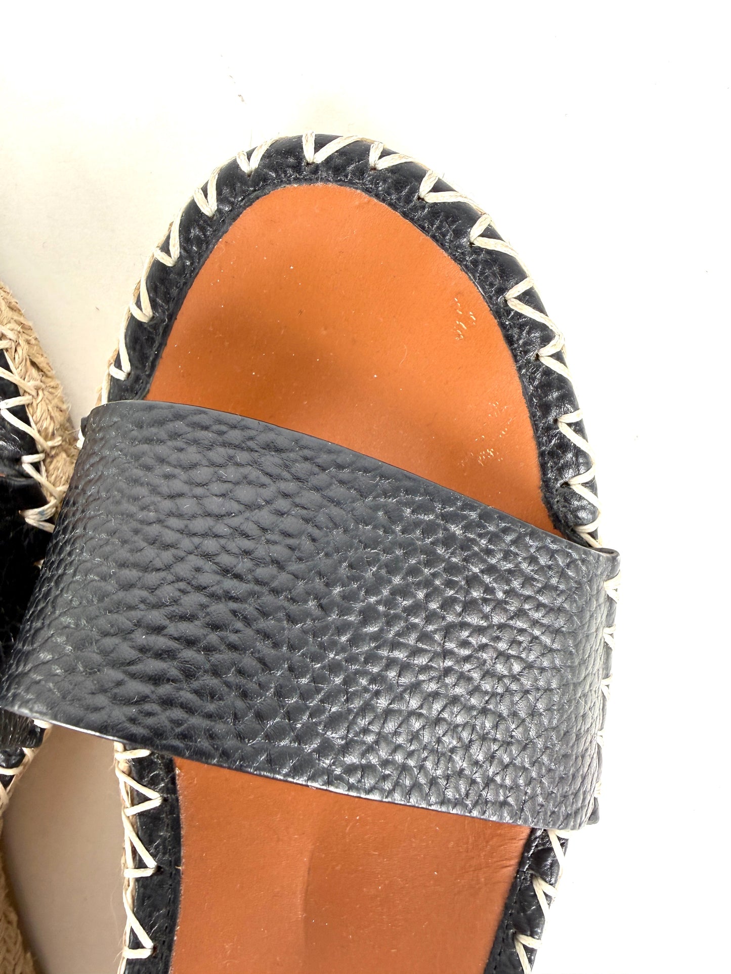 VALENTINO Garavani Double Rockstud Black Espadrille Wedge Heel Sandals 41, 10.5