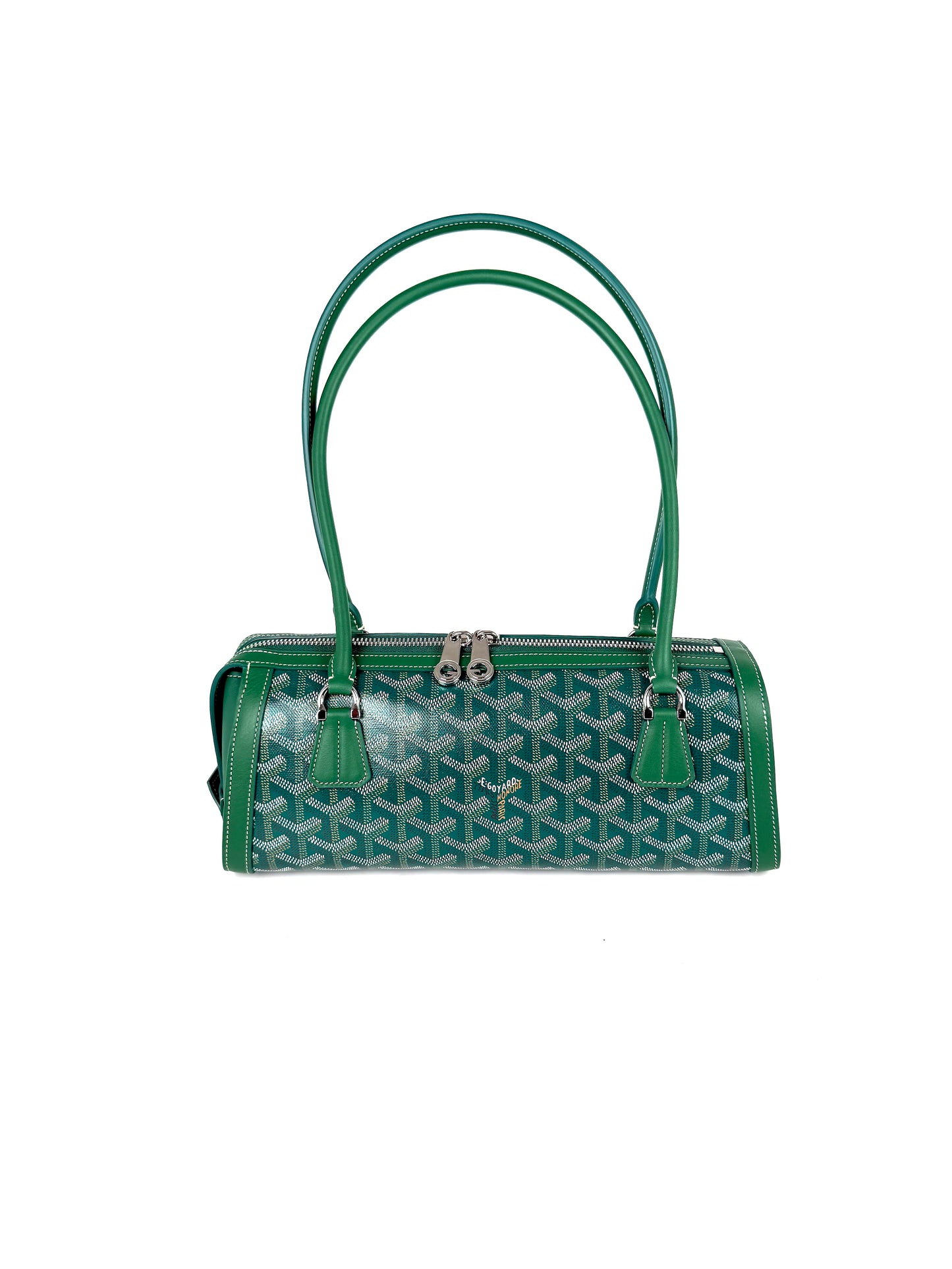 Goyard Bonbonniere Green Goyardine Calfskin Leather Shoulder Bag New