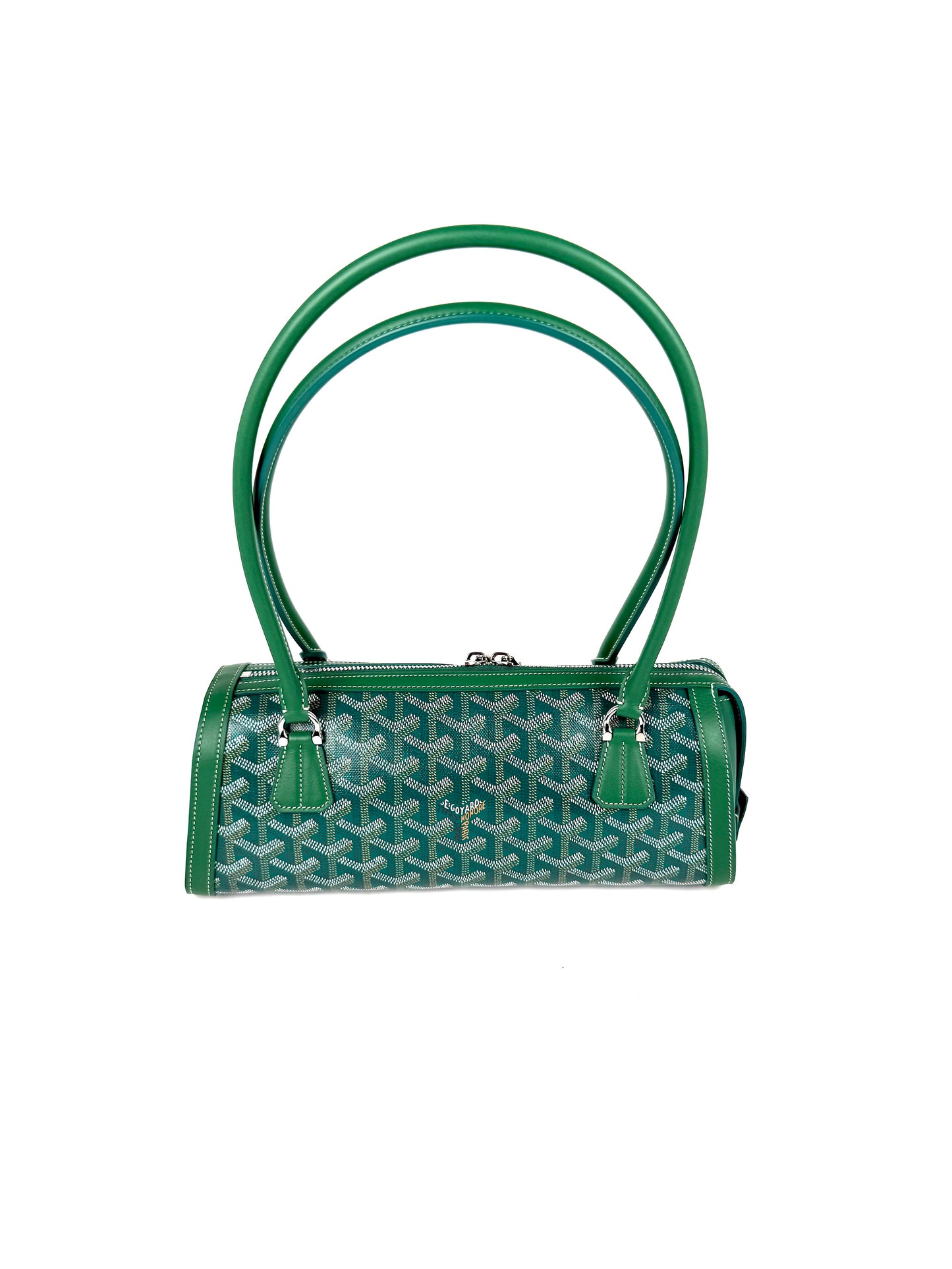Goyard Bonbonniere Green Goyardine Calfskin Leather Shoulder Bag New