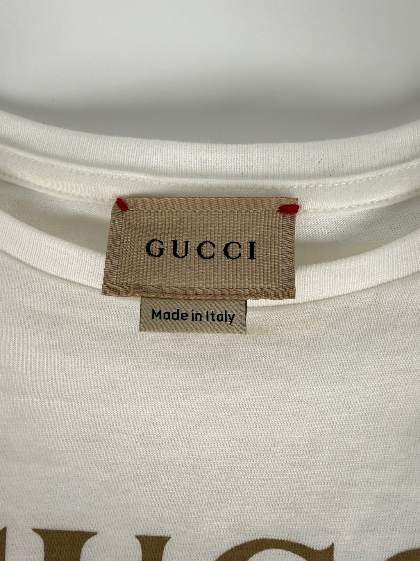 GUCCI Kids’ White Logo Cotton Top T Shirt 10