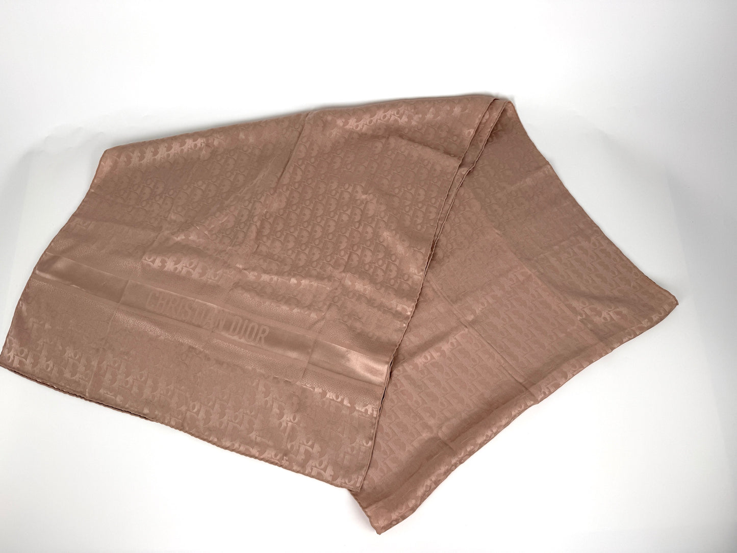 Christian Dior Mizza Oblique Beige Jacquard  Stole Wrap Scarf