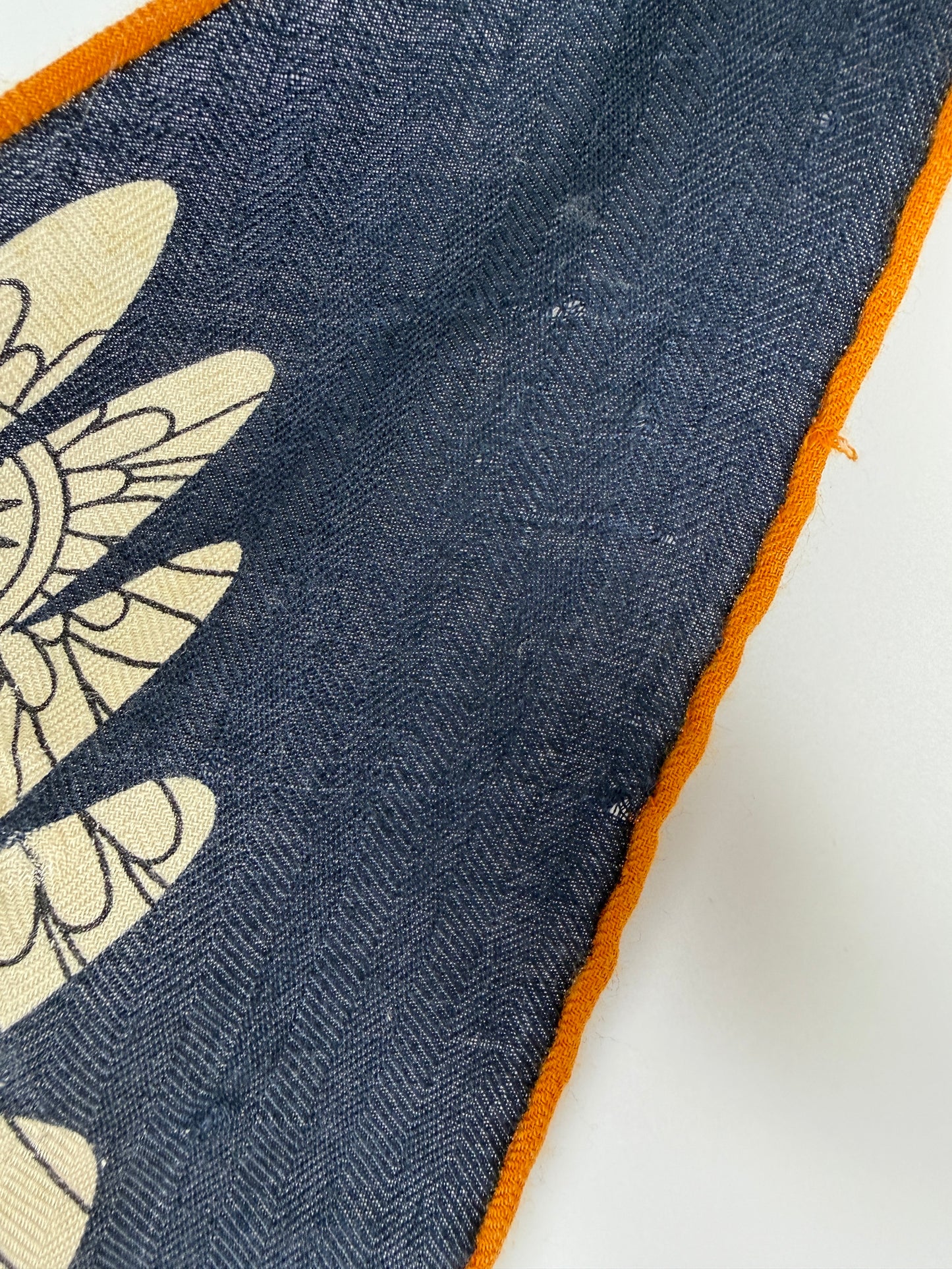 HERMES Bal de Soie Mask Navy Natural Triangle Cashmere Silk Scarf