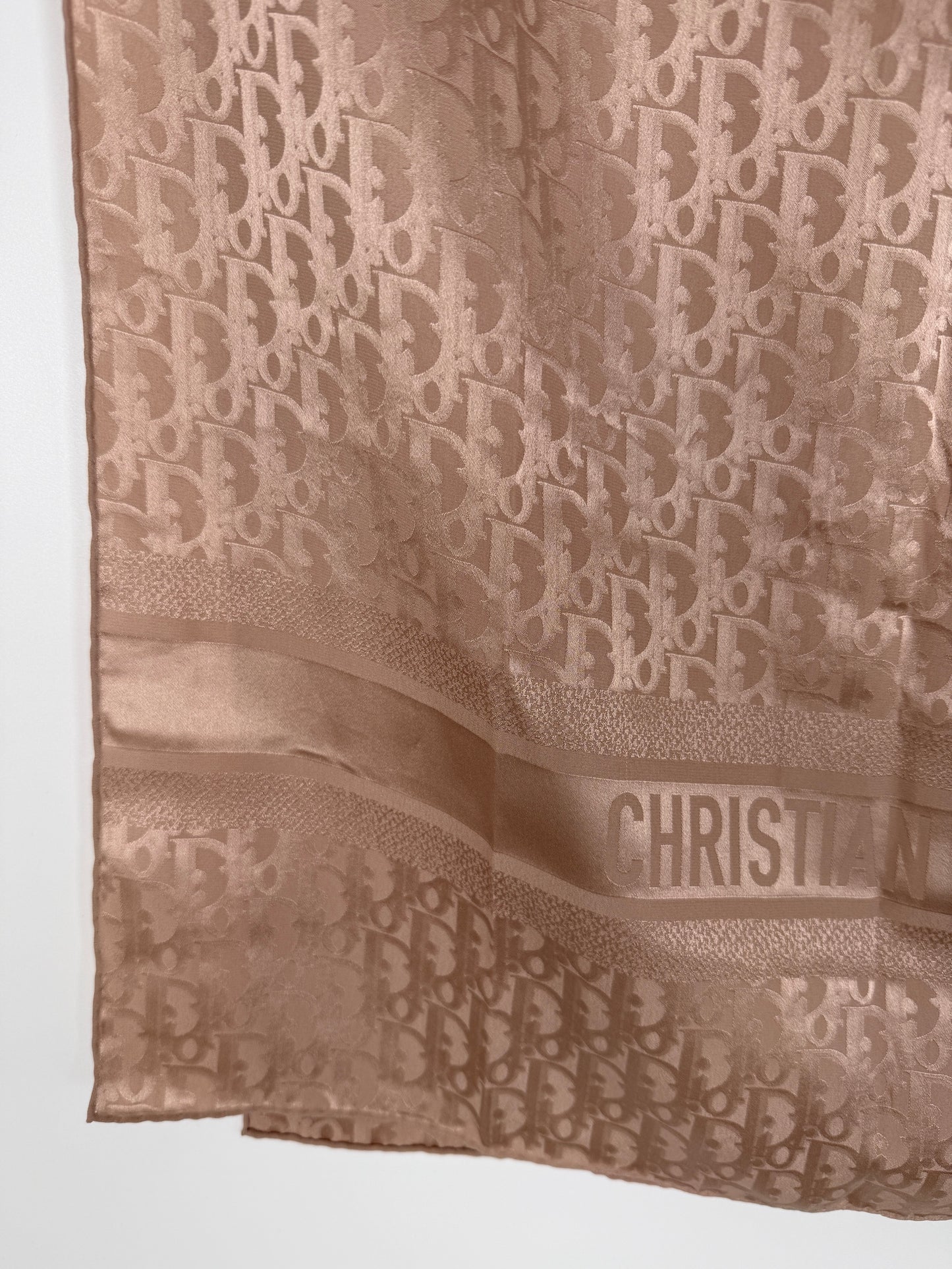Christian Dior Mizza Oblique Beige Jacquard  Stole Wrap Scarf