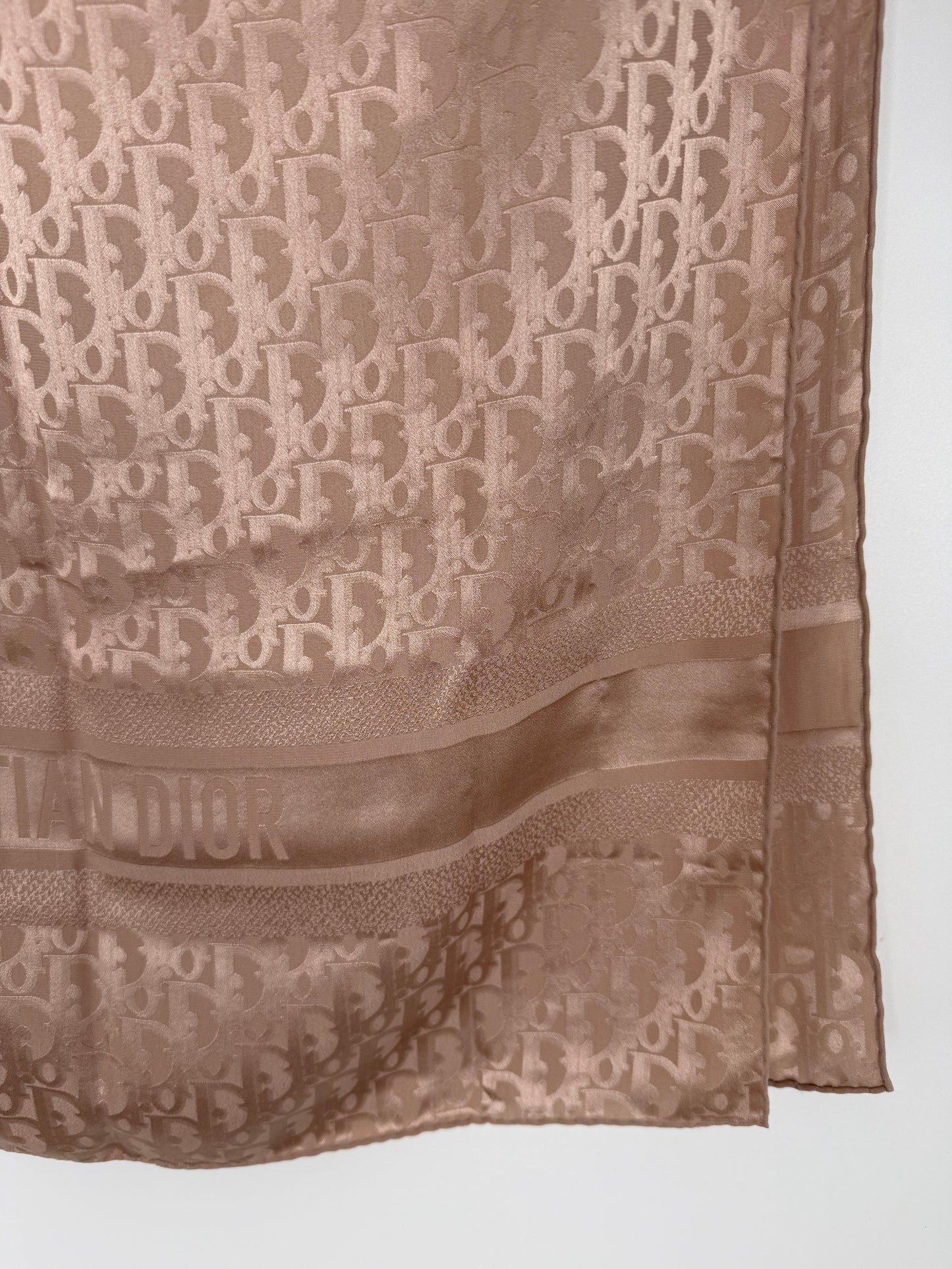 Christian Dior Mizza Oblique Beige Jacquard  Stole Wrap Scarf