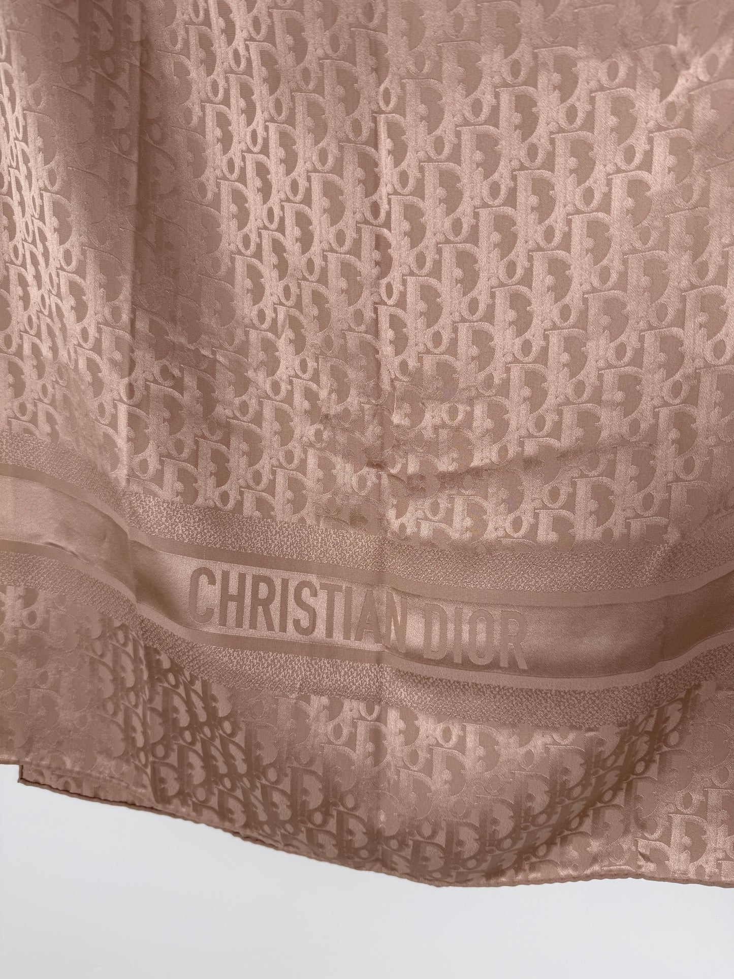 Christian Dior Mizza Oblique Beige Jacquard  Stole Wrap Scarf