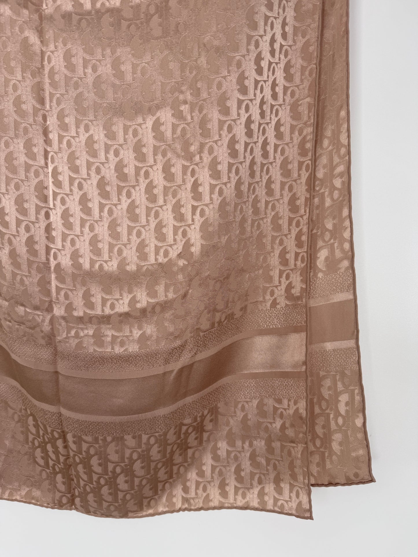Christian Dior Mizza Oblique Beige Jacquard  Stole Wrap Scarf