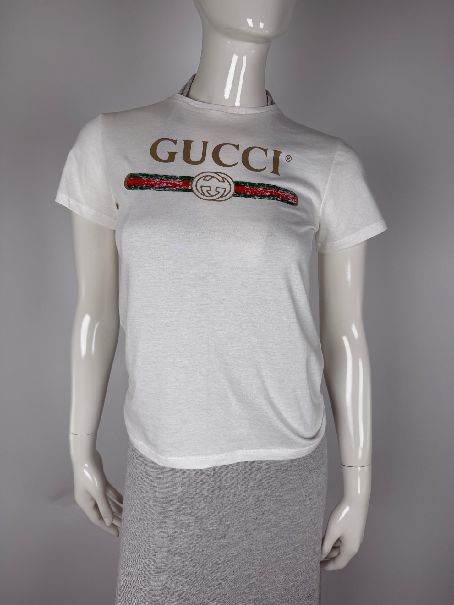 GUCCI Kids’ White Logo Cotton Top T Shirt 10