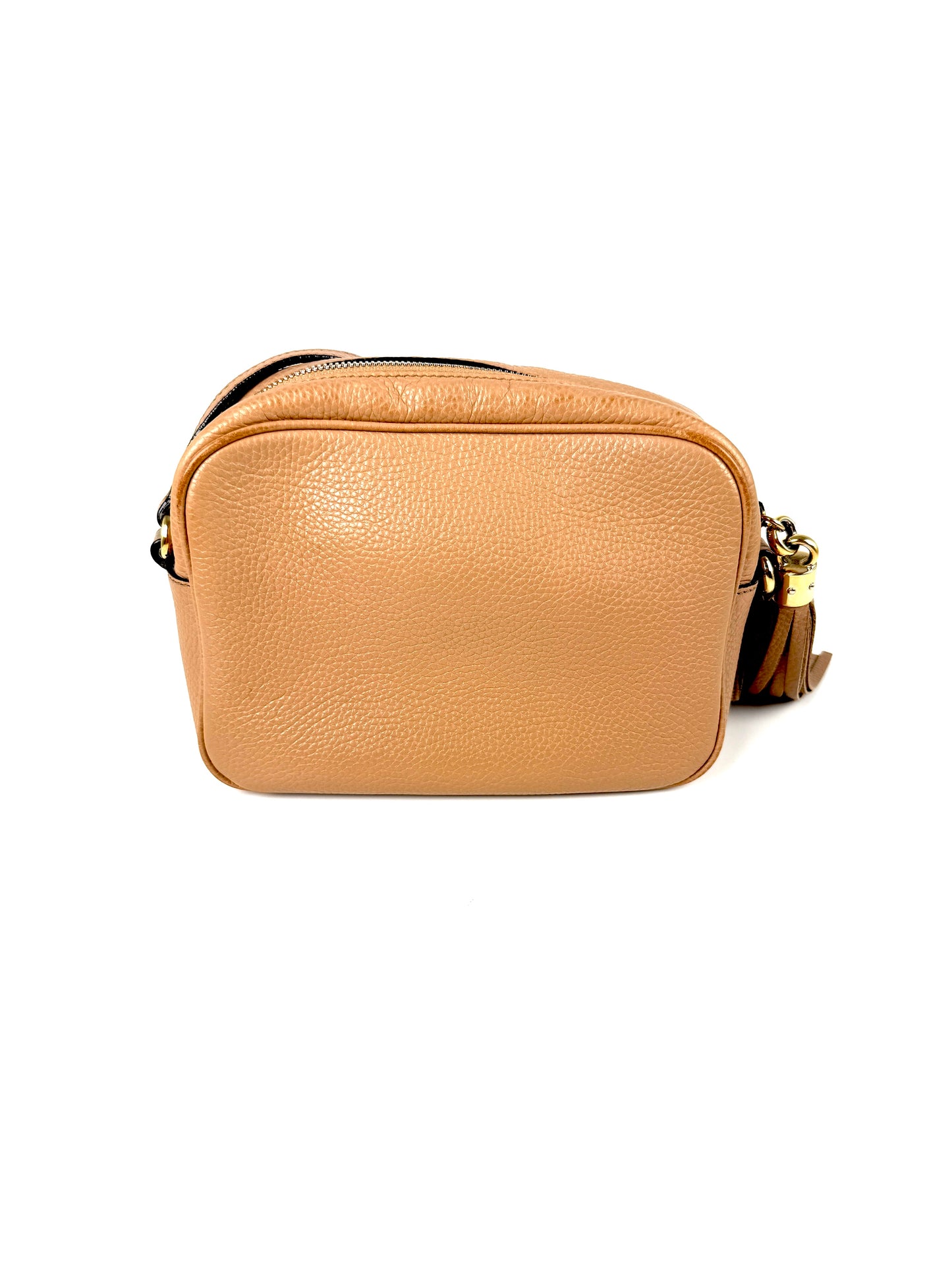 GUCCI Soho Disco Interlocking GG Beige Leather Crossbody Bag