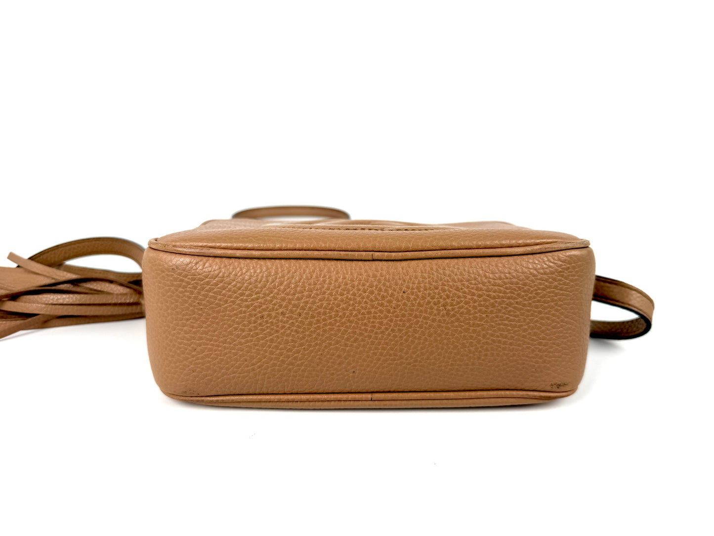 GUCCI Soho Disco Interlocking GG Beige Leather Crossbody Bag