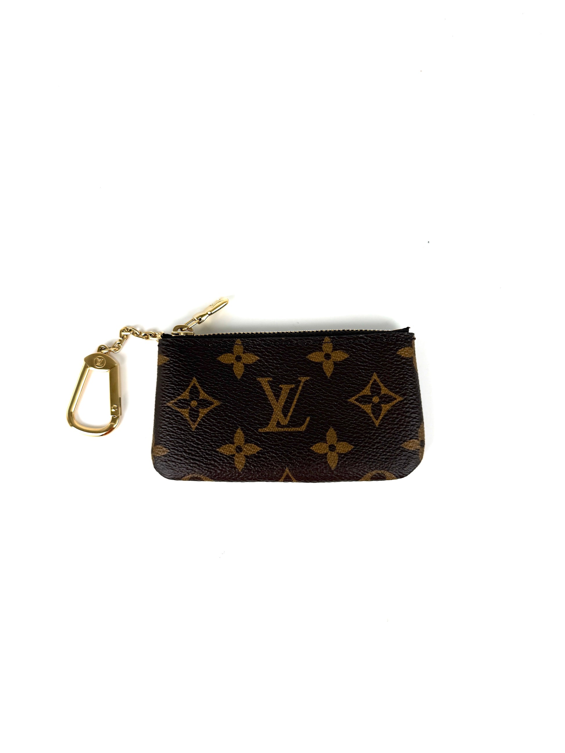 LOUIS VUITTON Vuittonite Brown Monogram Pochette Cles Key Holder Pouch