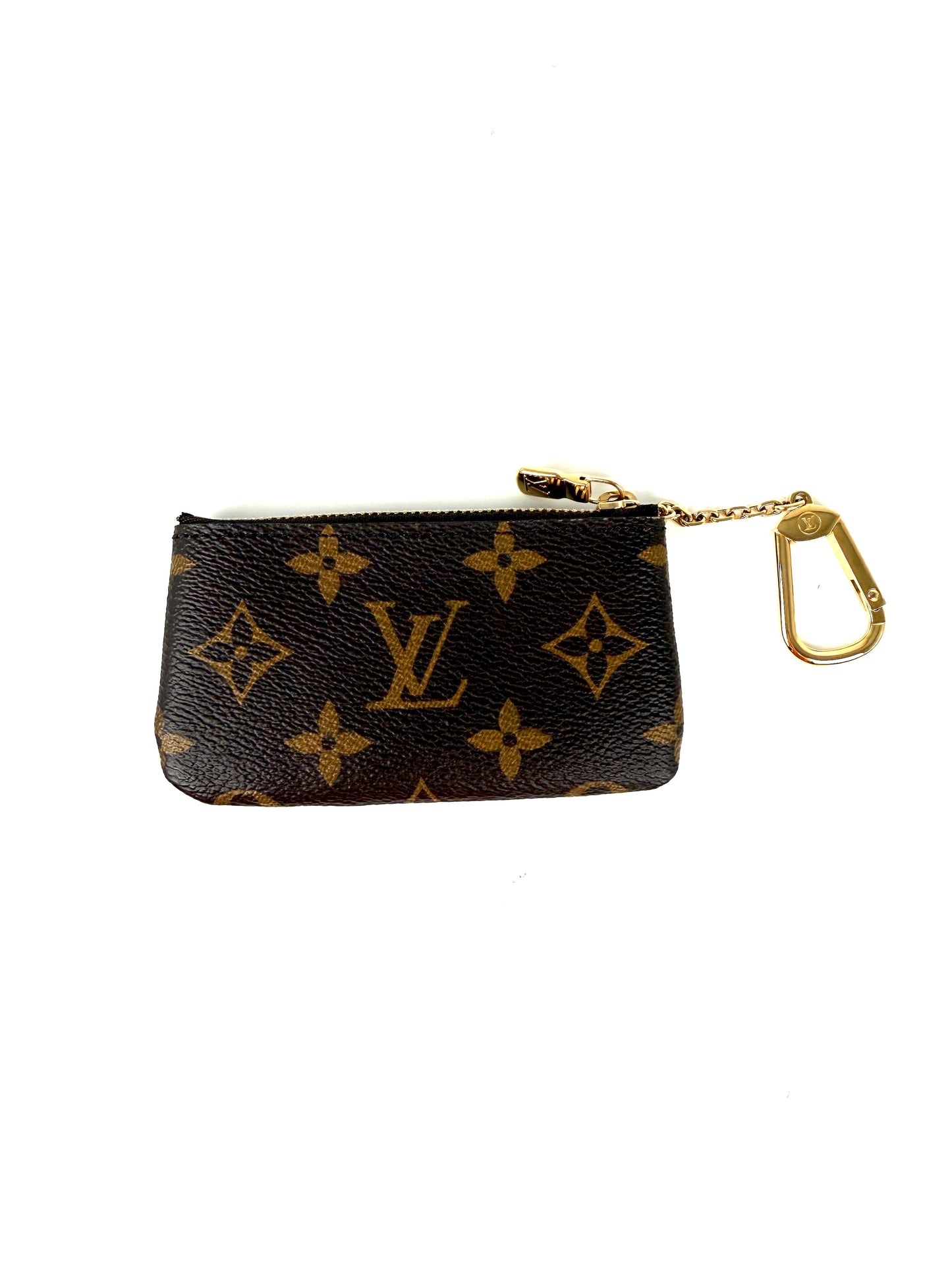 LOUIS VUITTON Vuittonite Brown Monogram Pochette Cles Key Holder Pouch