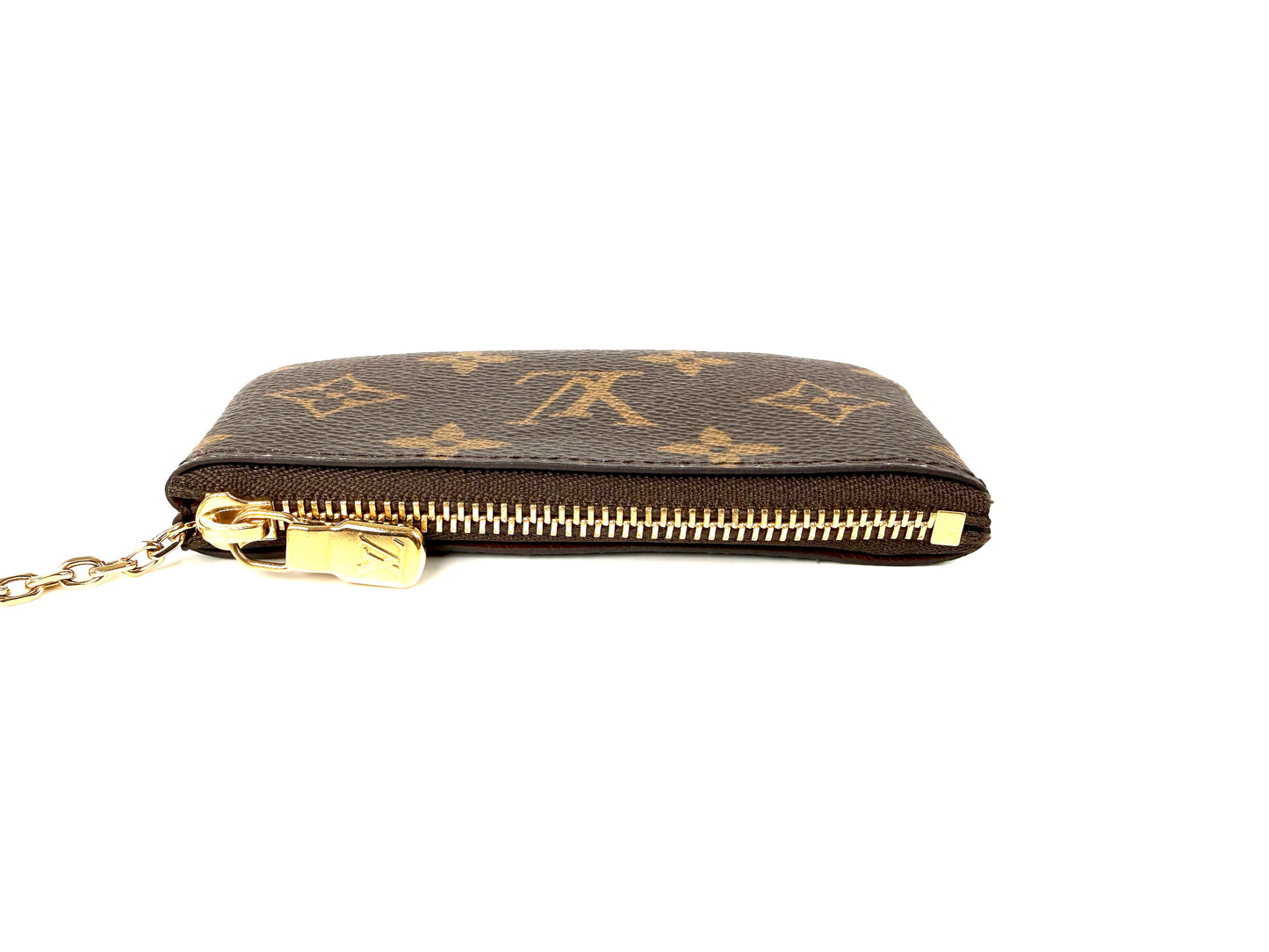 LOUIS VUITTON Vuittonite Brown Monogram Pochette Cles Key Holder Pouch