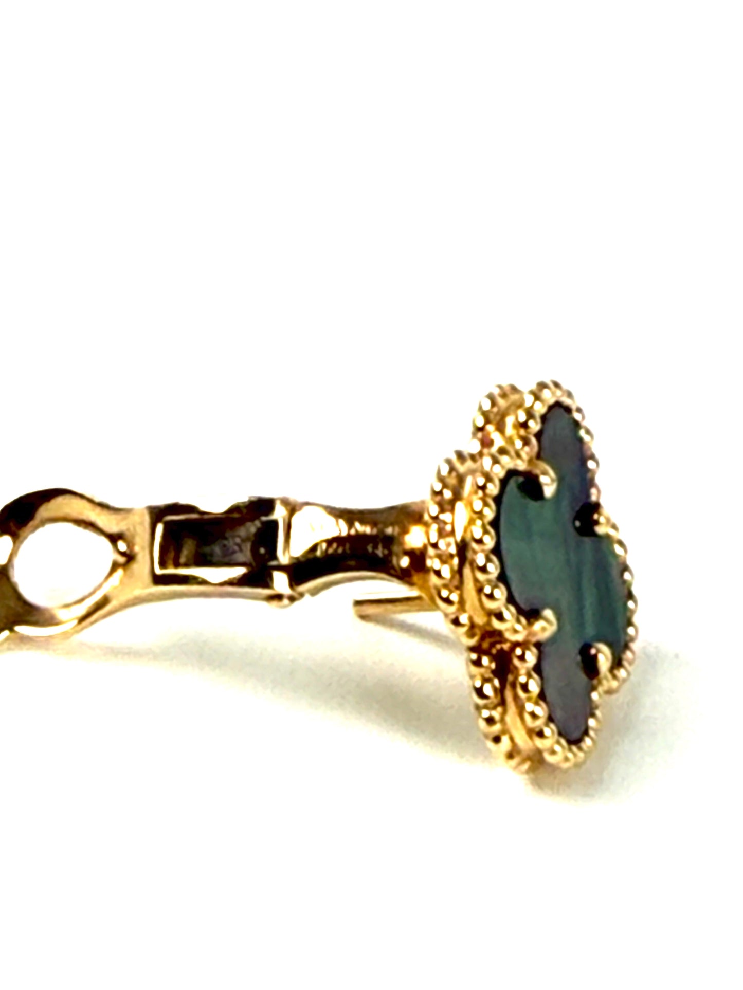 Van Cleef & Arpels Special Order Vintage Alhambra Gray Mother of Pearl 18k Yellow Gold Stud Earrings