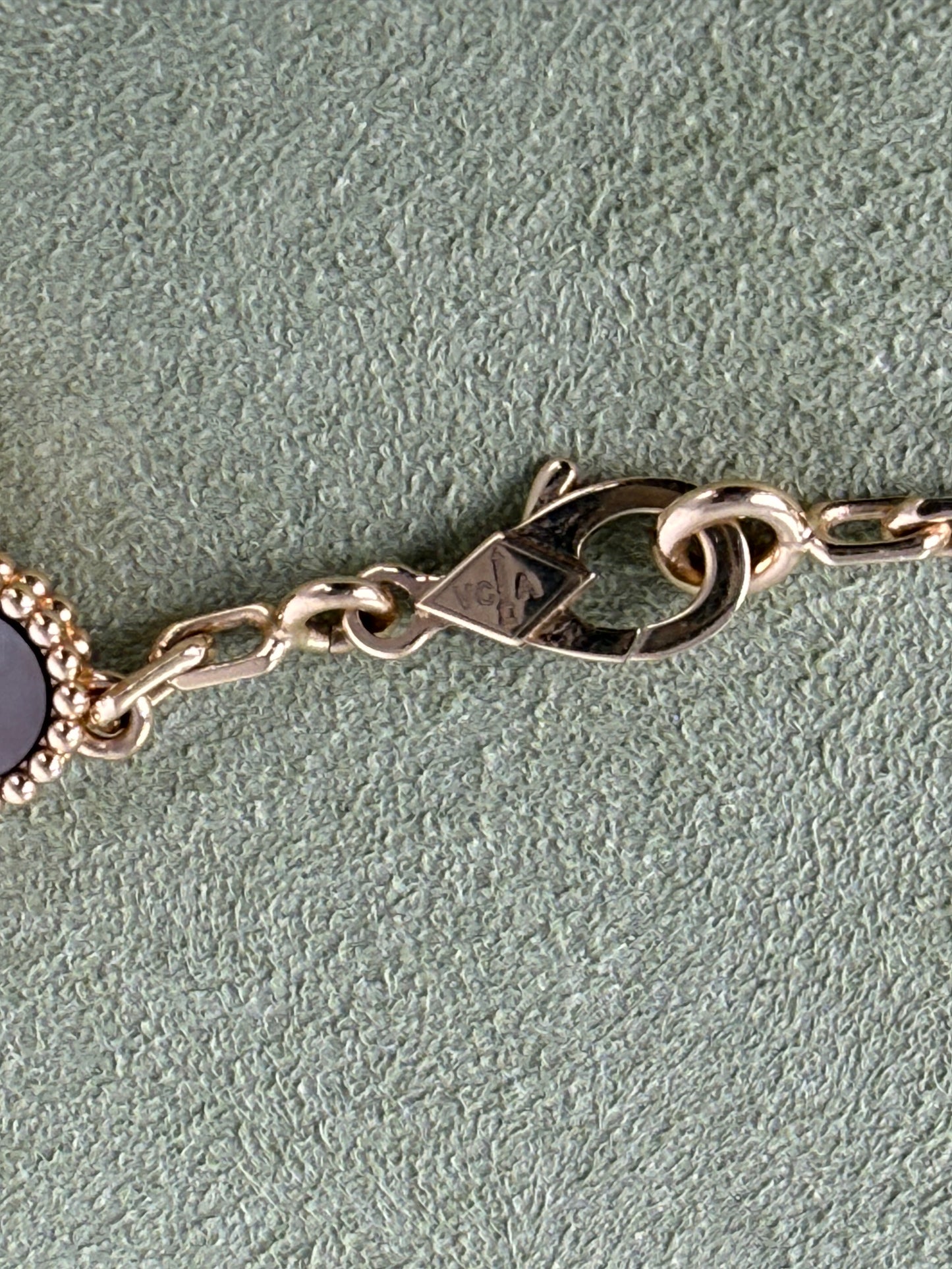 Van Cleef & Arpels Special Order Vintage Alhambra Gray Mother of Pearl 18k Yellow Gold 10 Motif Necklace