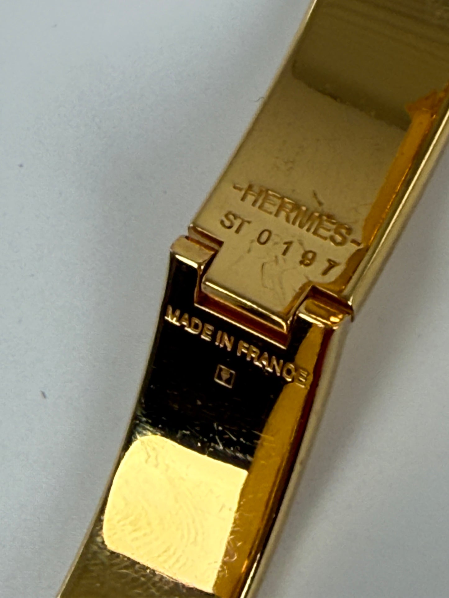 HERMES Clic Clac H Enamel Black Yellow Gold Plated Hardware PM
