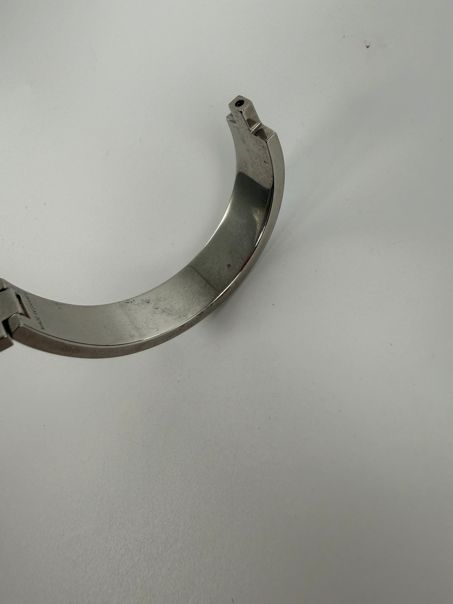 HERMES Clic Clac H Enamel White Palladium Plated Hardware PM