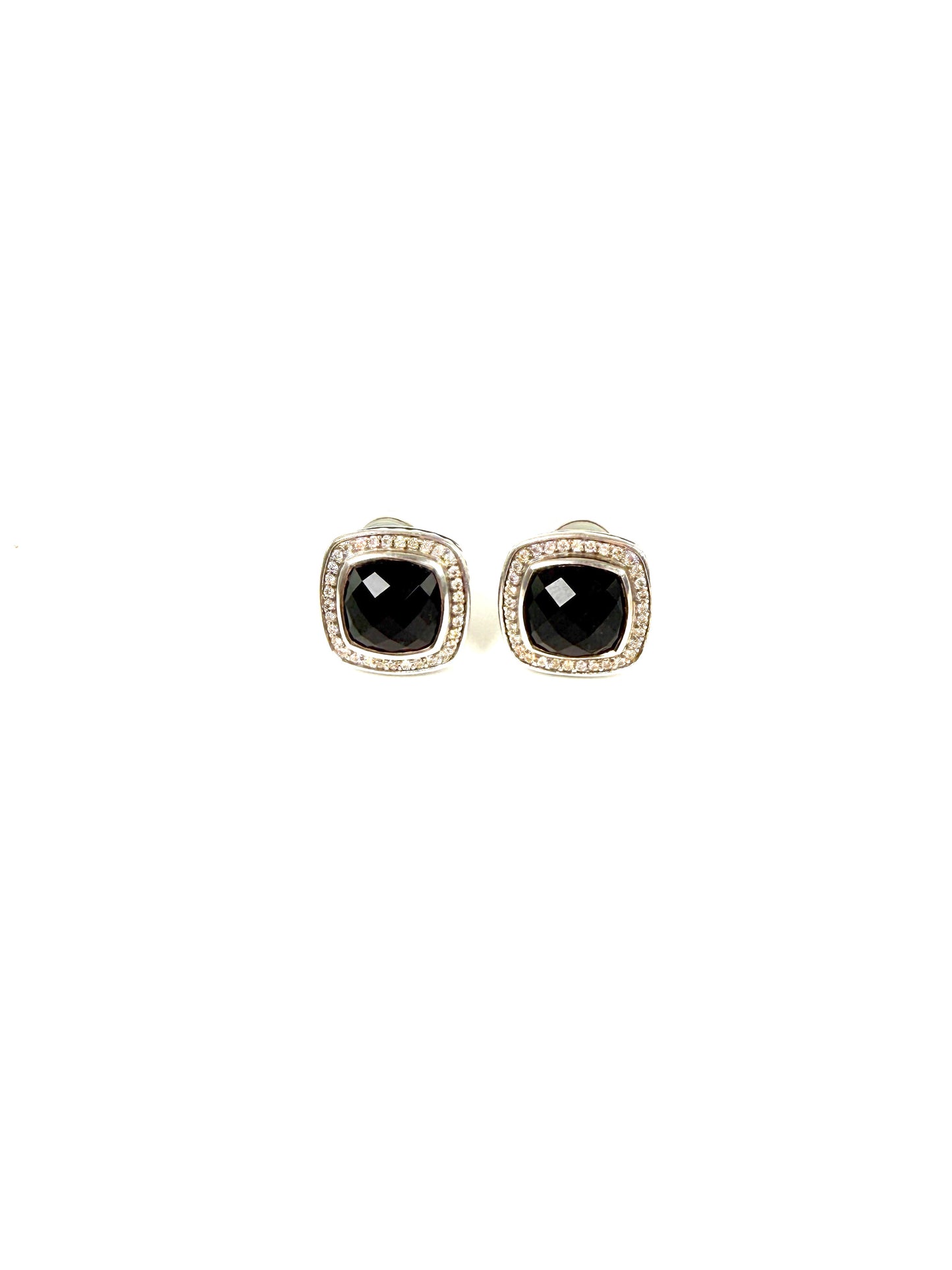 DAVID YURMAN Albion Onyx Diamond Sterling Silver Stud Earrings