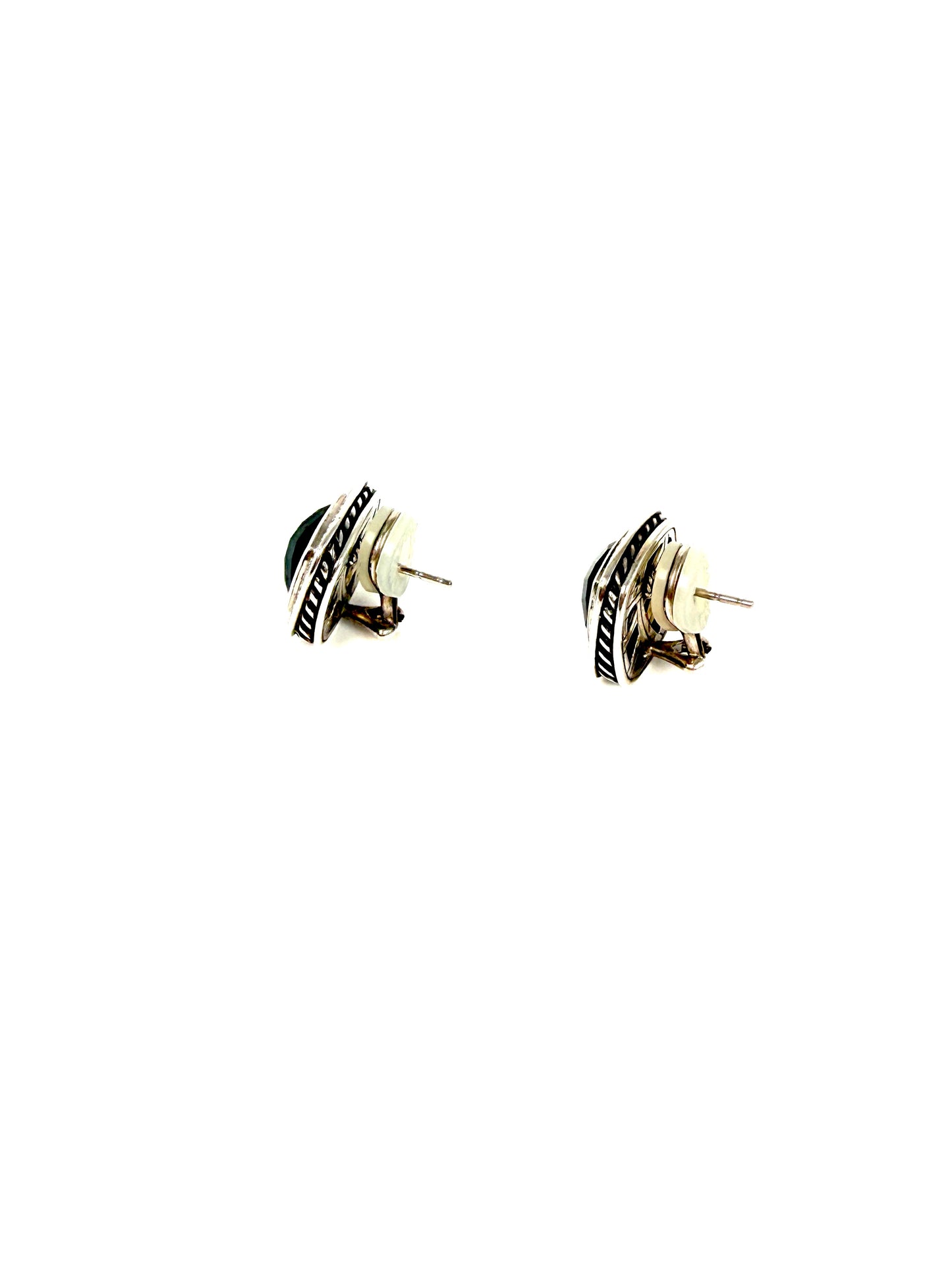 DAVID YURMAN Albion Onyx Diamond Sterling Silver Stud Earrings