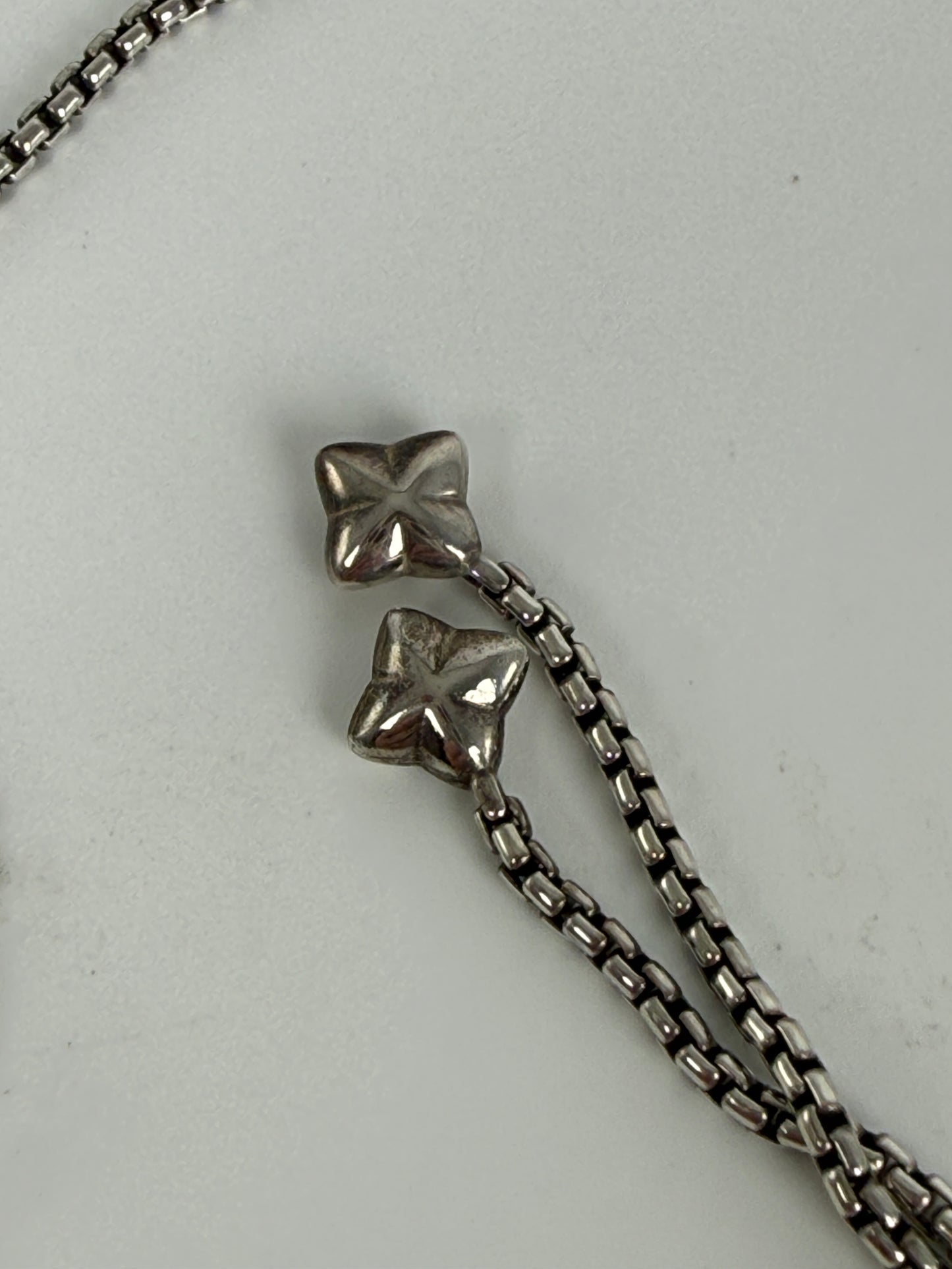 DAVID YURMAN Cable Crossover Two Tone Sterling Silver 14k Yellow Gold Pendant Adjustable Long Necklace